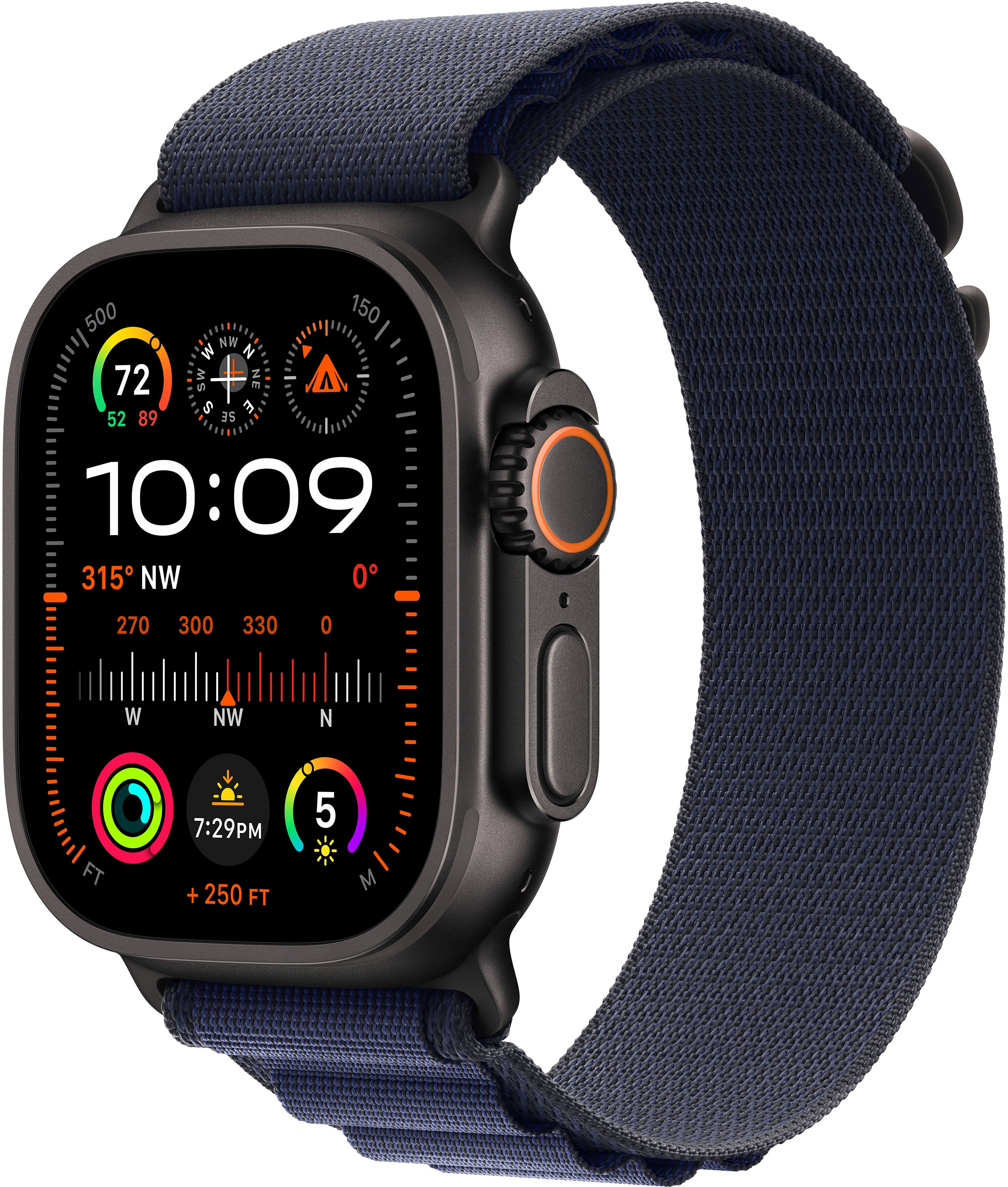 Ремешок Apple Watch 49mm Black Titanium Finish Navy Alpine Loop Small (MYPW3ZM/A) фото 2