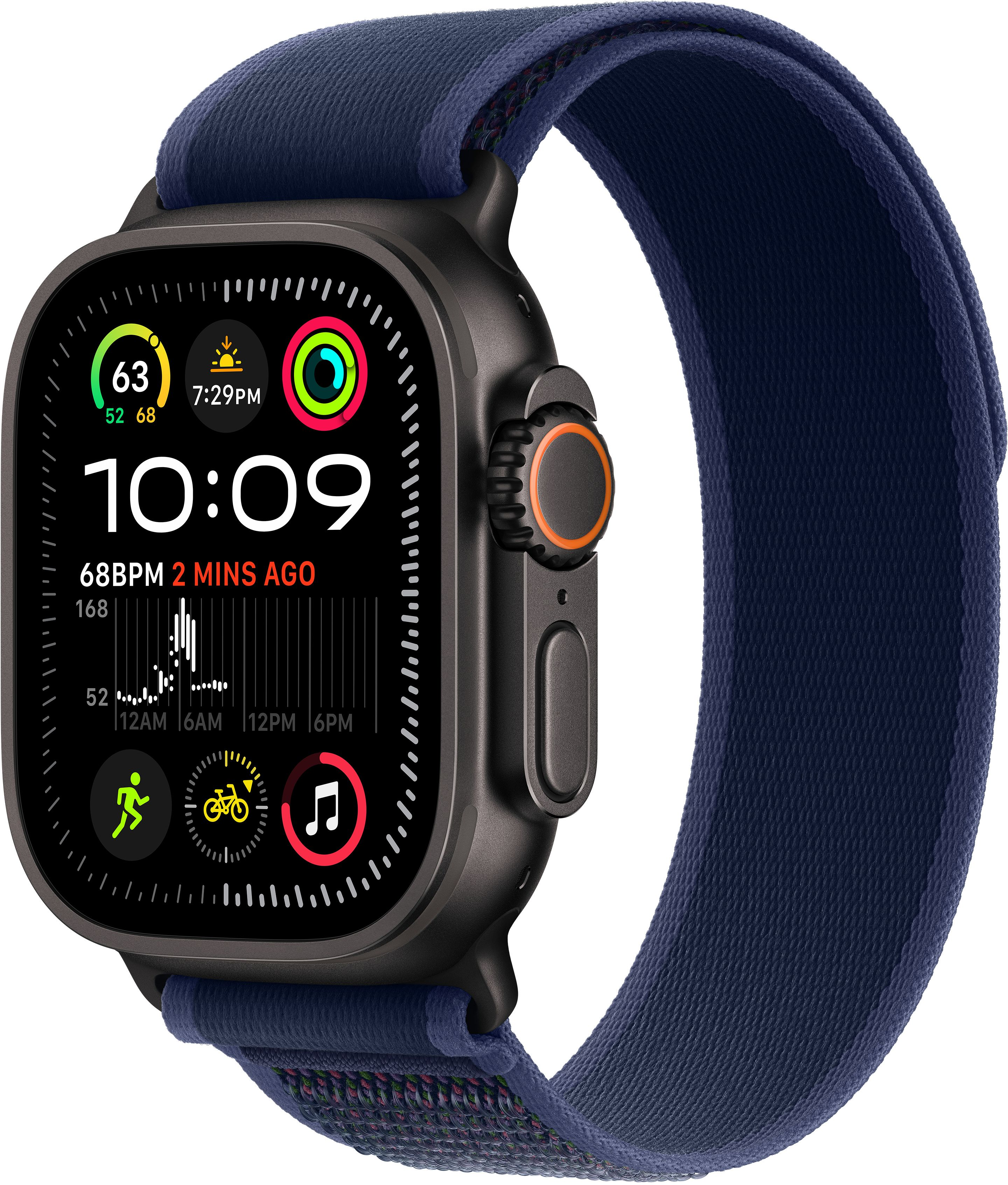 Ремінець Apple Watch 49mm Black Titanium Finish Blue Trail Loop S/M (MYQ73ZM/A)фото2