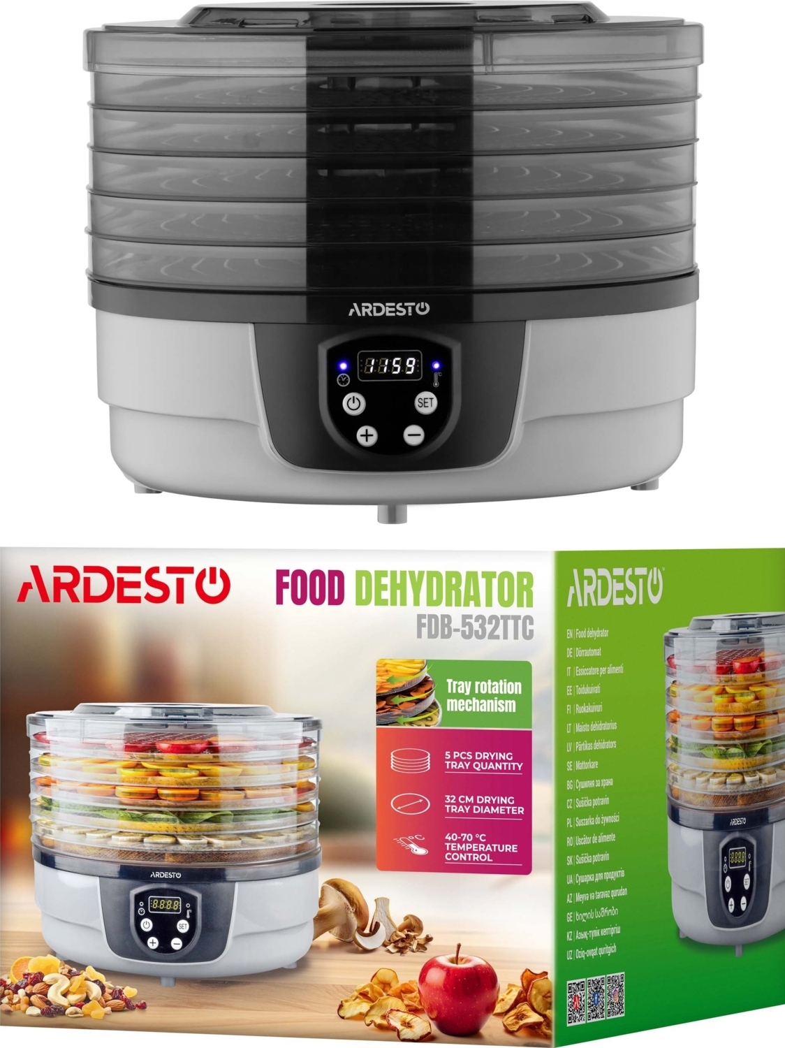 Сушарка для овочів і фруктів ARDESTO FDB-532TTCфото
