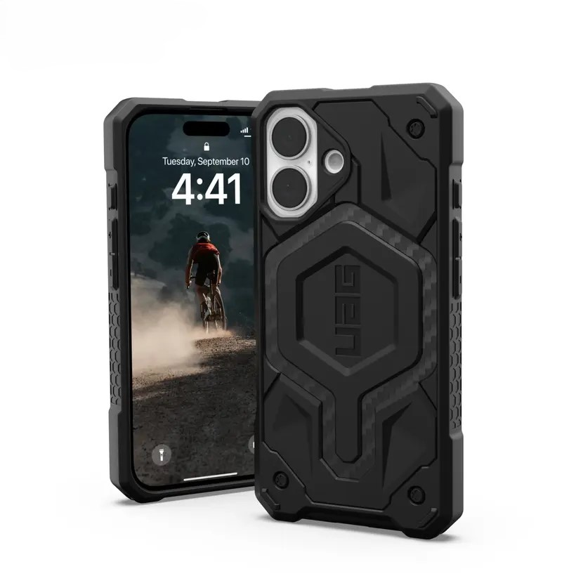 Чохол UAG для Apple iPhone 16 Monarch, Carbon Fiber (114462114242)фото4