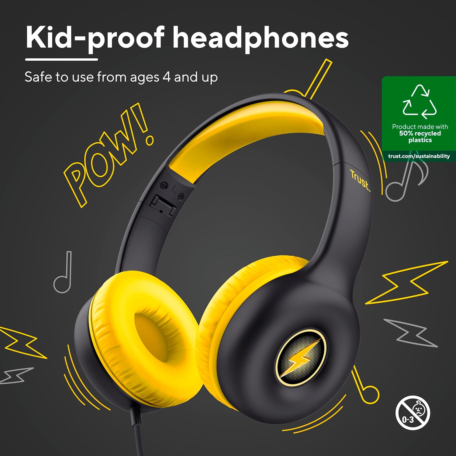 Навушники Trust Nouna Kids Headphones Mic Black (25406_TRUST)фото8