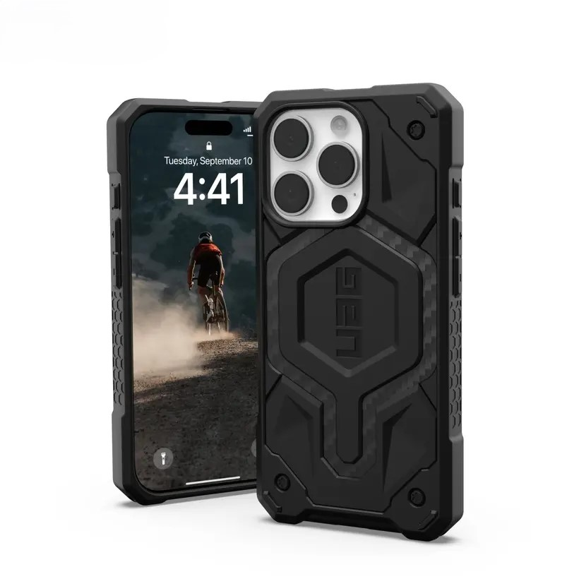 Чехол UAG для Apple iPhone 16 Pro Monarch, Carbon Fiber (114460114242) фото 4