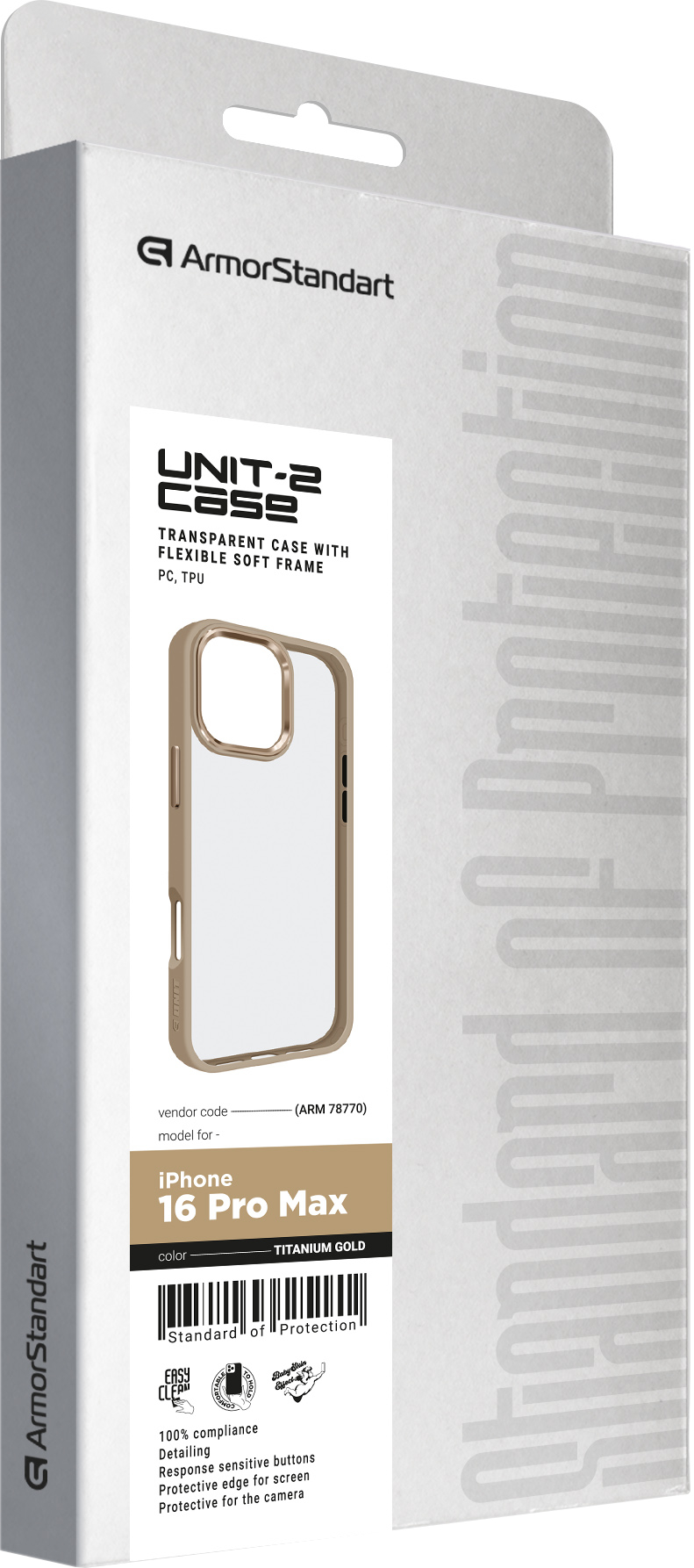 Чехол ArmorStandart UNIT2 для Apple iPhone 16 Pro Max Titanium Gold (ARM78770) фото 2