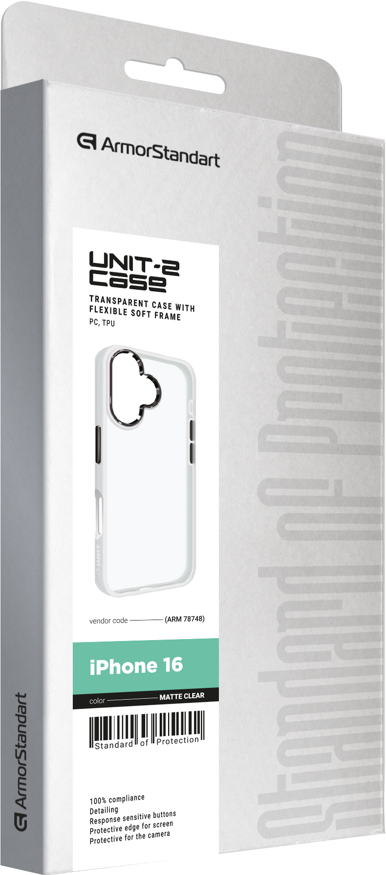 Чехол ArmorStandart UNIT2 для Apple iPhone 16 Matte Clear (ARM78748) фото 2