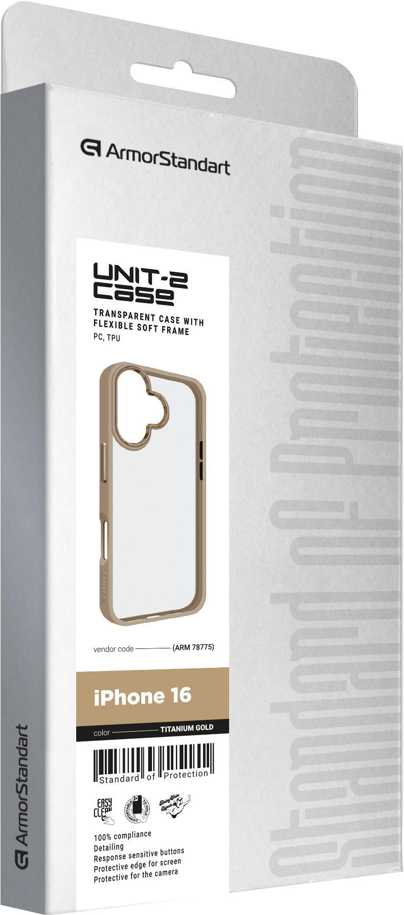 Чехол ArmorStandart UNIT2 для Apple iPhone 16 Titanium Gold (ARM78775) фото 2