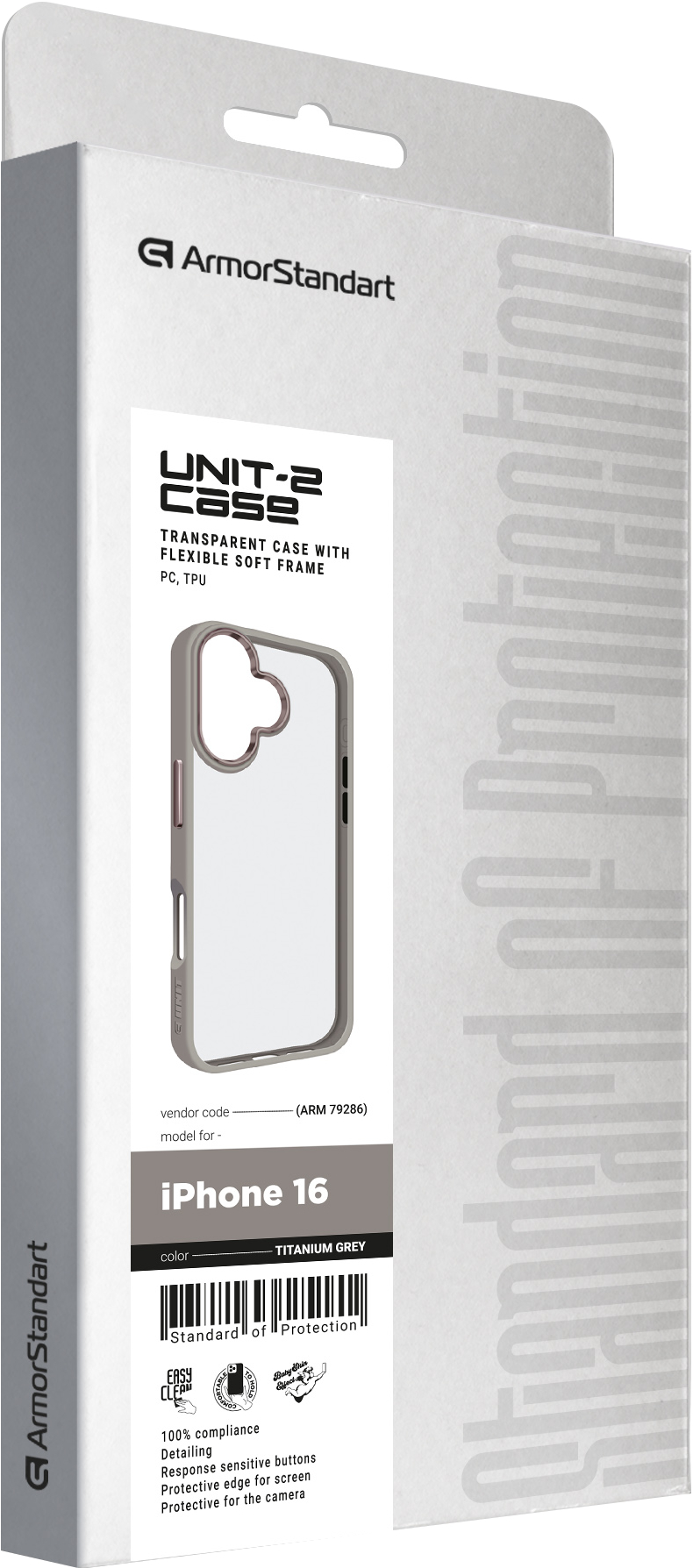 Чехол ArmorStandart UNIT2 для Apple iPhone 16 Titanium Grey (ARM79286) фото 2