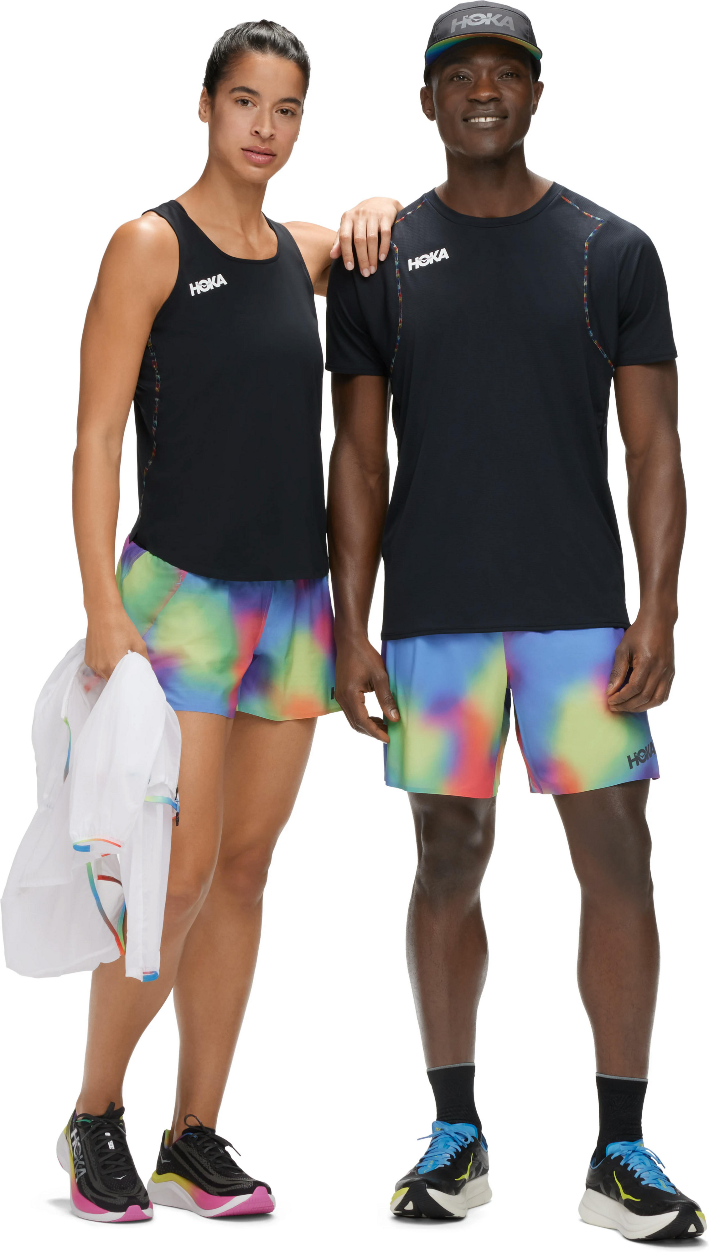 Футболка для бега HOKA ( 1123725 ) GLIDE SHORT SLEEVE 2024 Black / Multi S черный фото 4