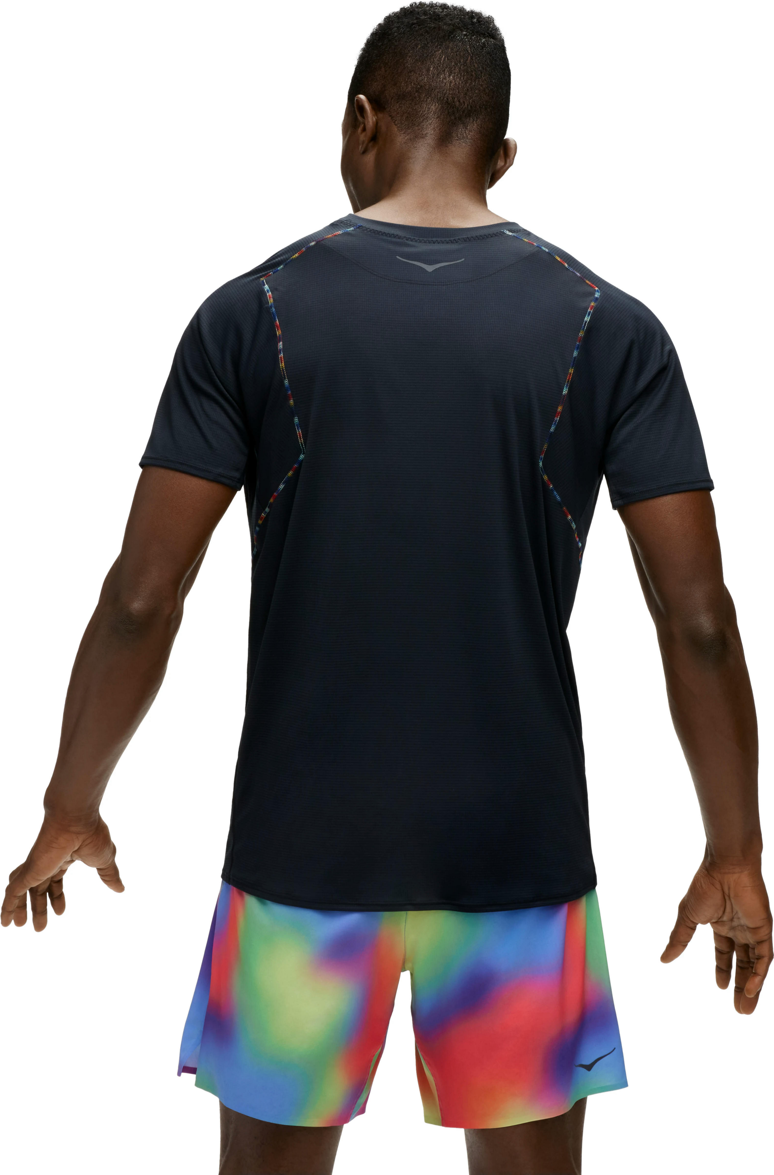 Футболка для бігу HOKA ( 1123725 ) GLIDE SHORT SLEEVE 2024 Black/Multi S чорнийфото2