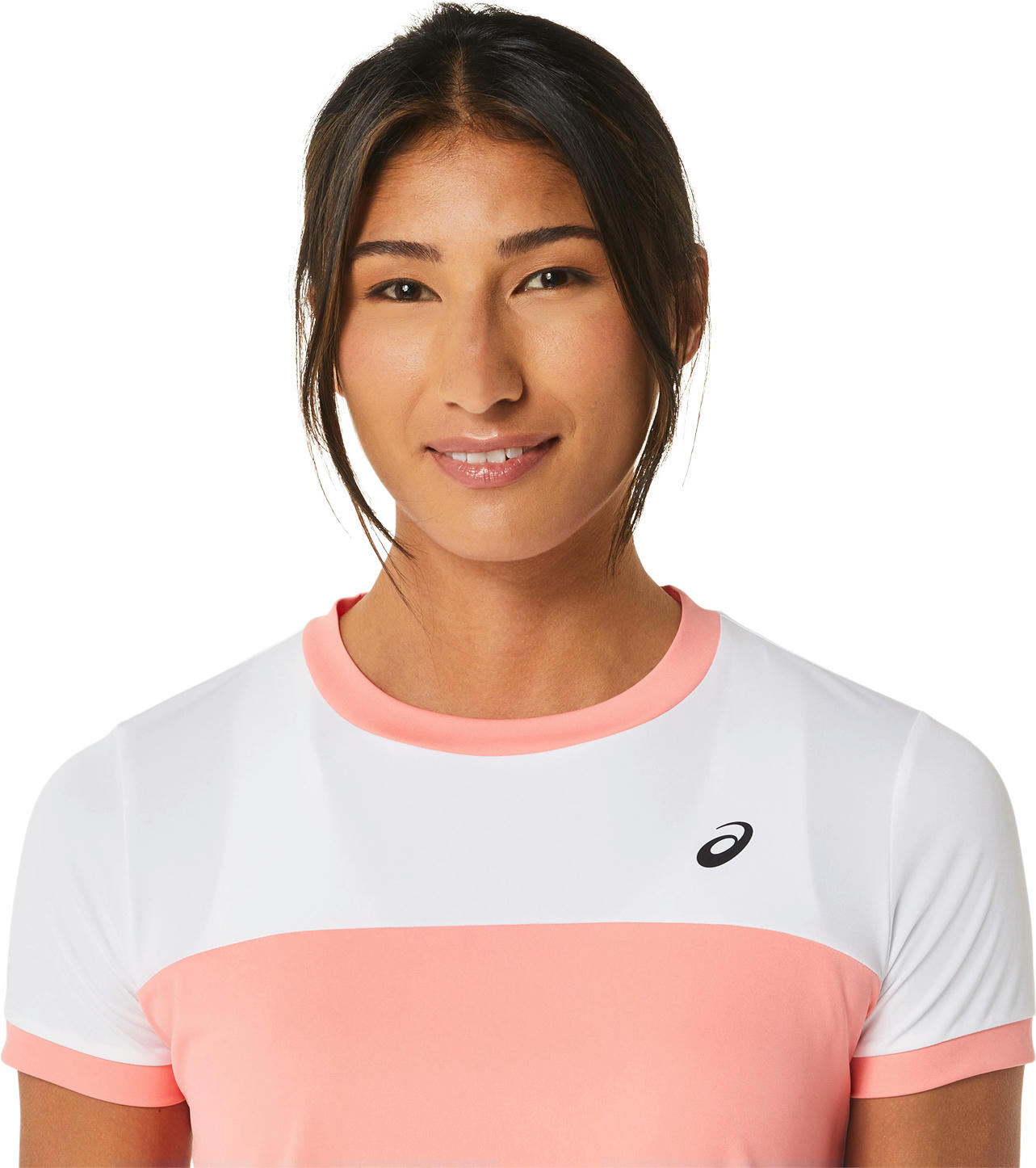 Футболка Asics ( 2042A262 ) WOMEN COURT SS TOP 2024 GUAVA / BRILLIANT WHITE M розовый фото 4