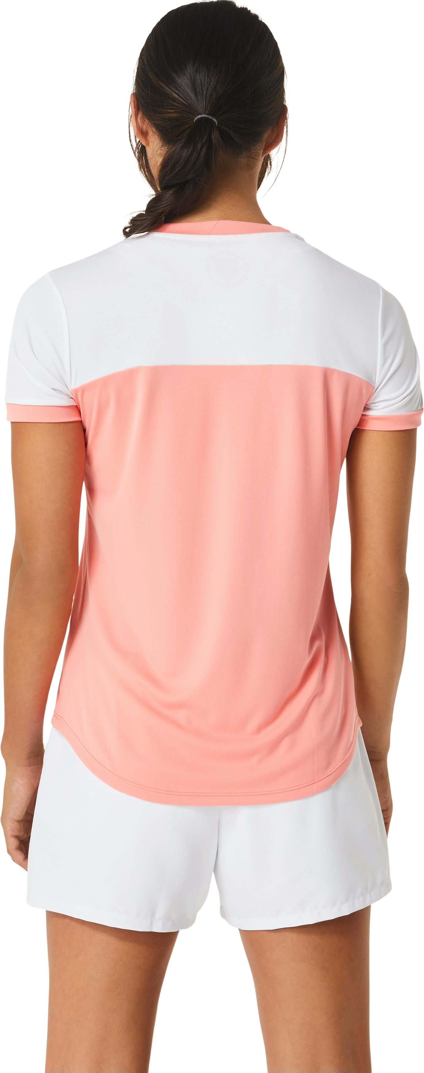 Футболка Asics ( 2042A262 ) WOMEN COURT SS TOP 2024 GUAVA / BRILLIANT WHITE M розовый фото 2