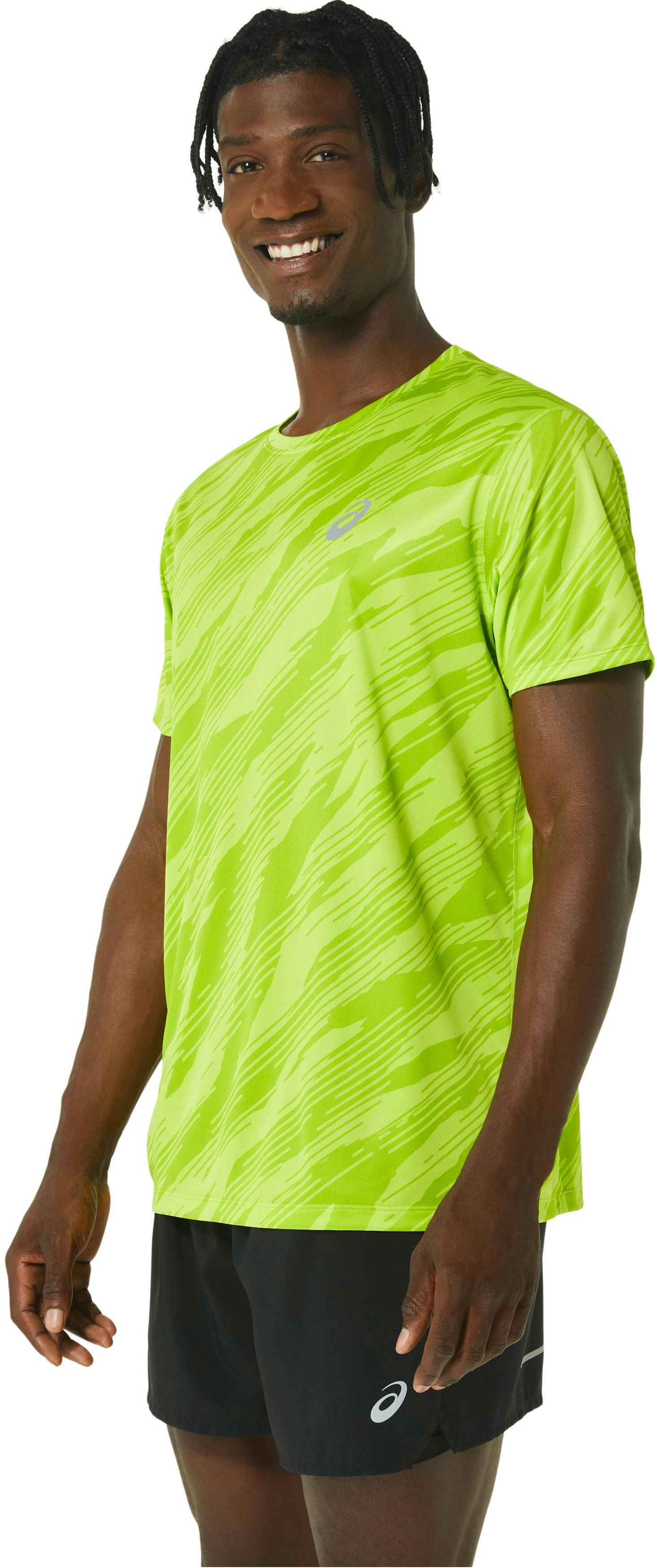 Футболка для бега Asics ( 2011C646 ) CORE ALL OVER PRINT SS TOP 2024 302 LIME ZEST/LIME ZEST 2XL салатовый фото 3