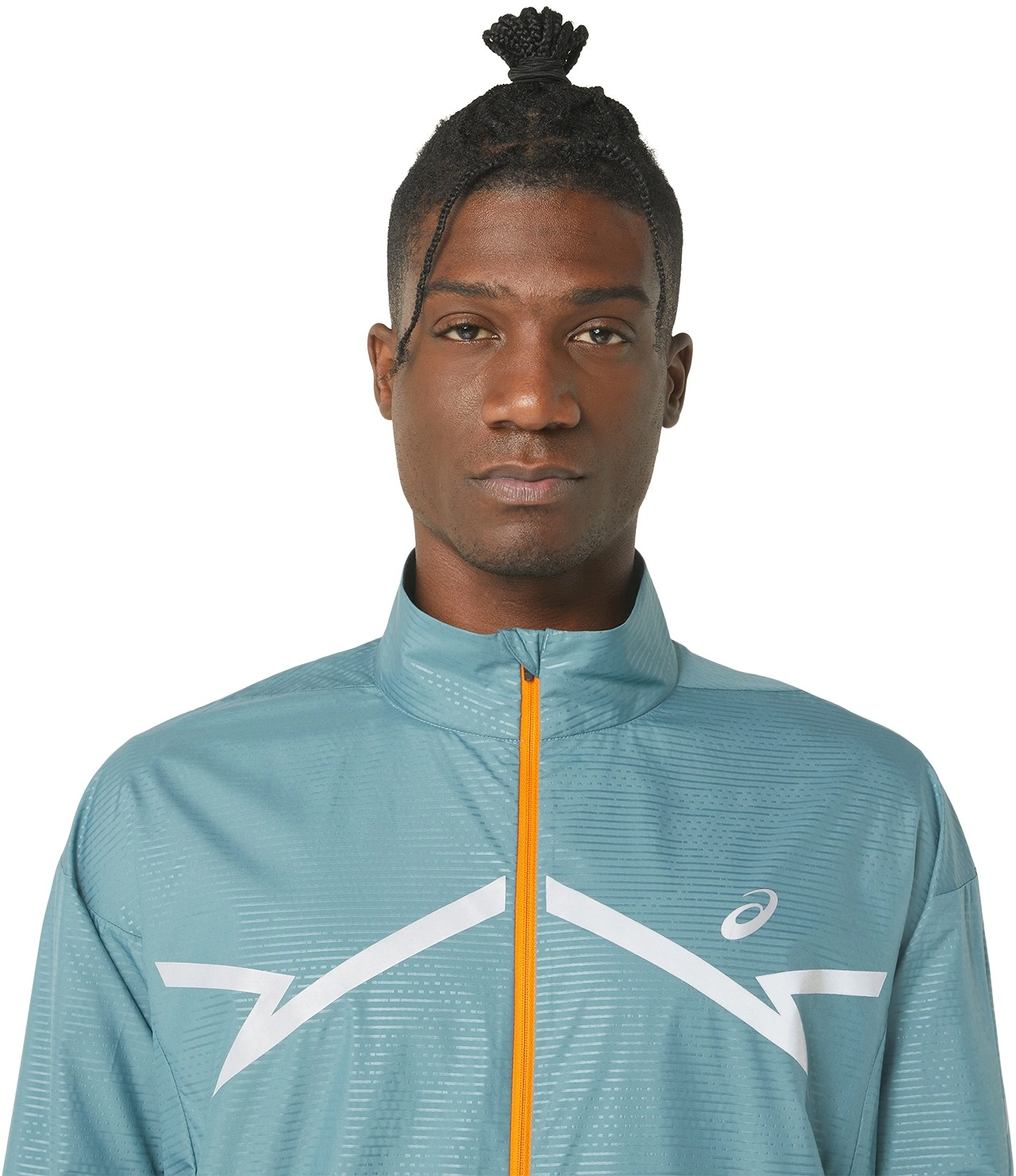 Куртка для бега Asics ( 2011C875 ) LITE-SHOW JACKET 2024 FOGGY TEAL 2XL голубой фото 4