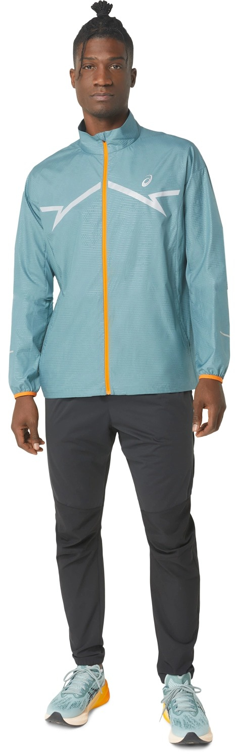 Куртка для бега Asics ( 2011C875 ) LITE-SHOW JACKET 2024 FOGGY TEAL 2XL голубой фото 10