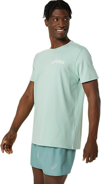 Футболка для бега Asics ( 2031E659 ) ASICS CHEST LOGO SS TEE 2024 LIGHT CELADON/BIRCH L мятный фото 3