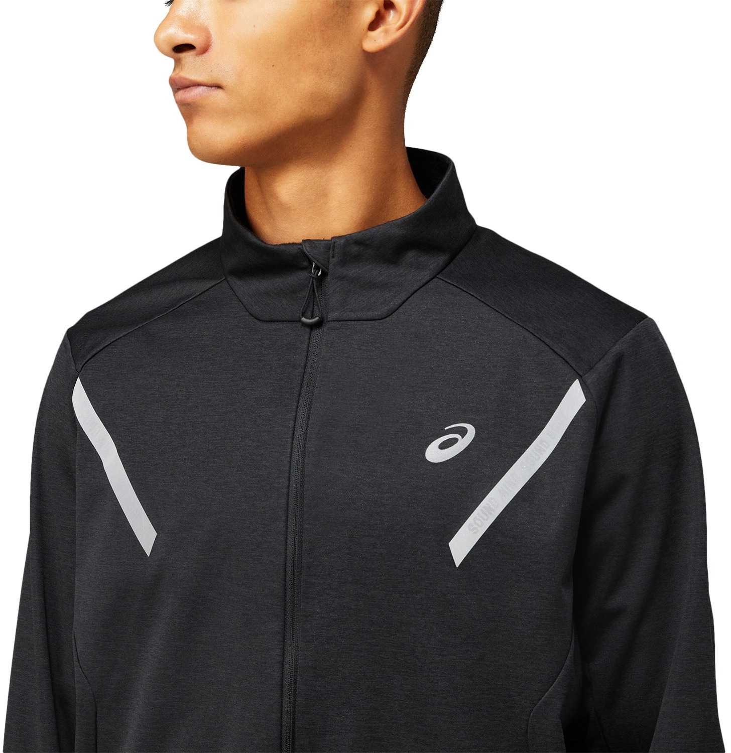 Куртка для бега Asics ( 2011C107 ) LITE-SHOW WINTER JACKET 2022 001 PERFORMANCE BLACK/BRILLIANT WHITE S черный фото 5