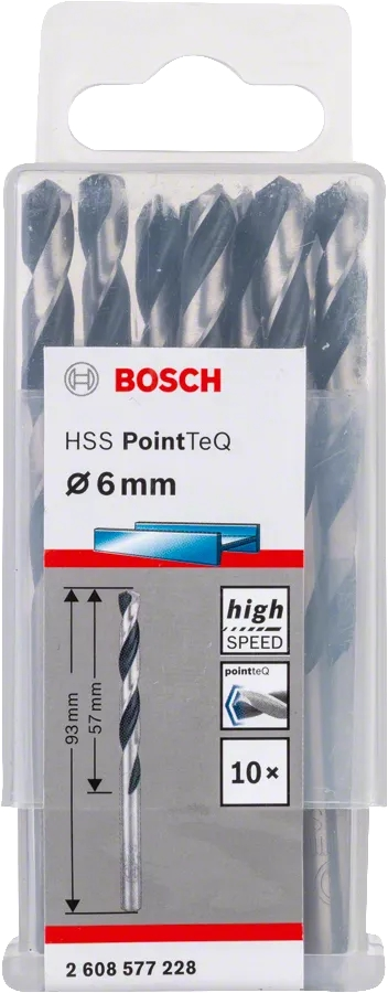 Свердло Bosch HSS-PointTeQ, 6х57х93мм, 10шт (2.608.577.228)фото2