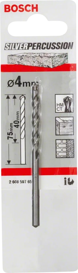 Свердло по бетону Bosch CYL-3, 4х40х75мм SilverPercussion (2.608.597.656)фото2