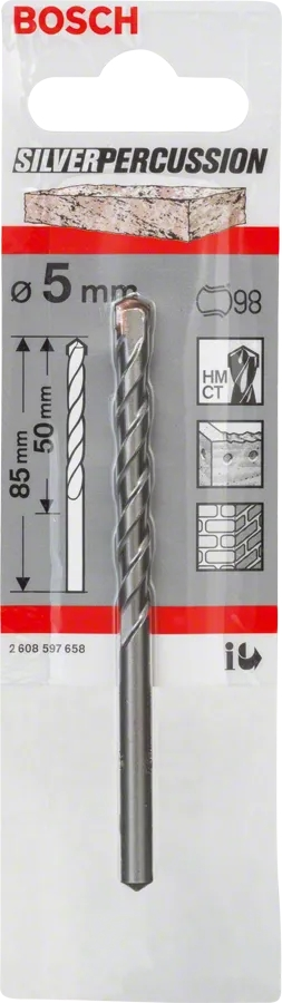 Сверло по бетону Bosch CYL-3, 5х50х85мм SilverPercussion (2.608.597.658) фото 2