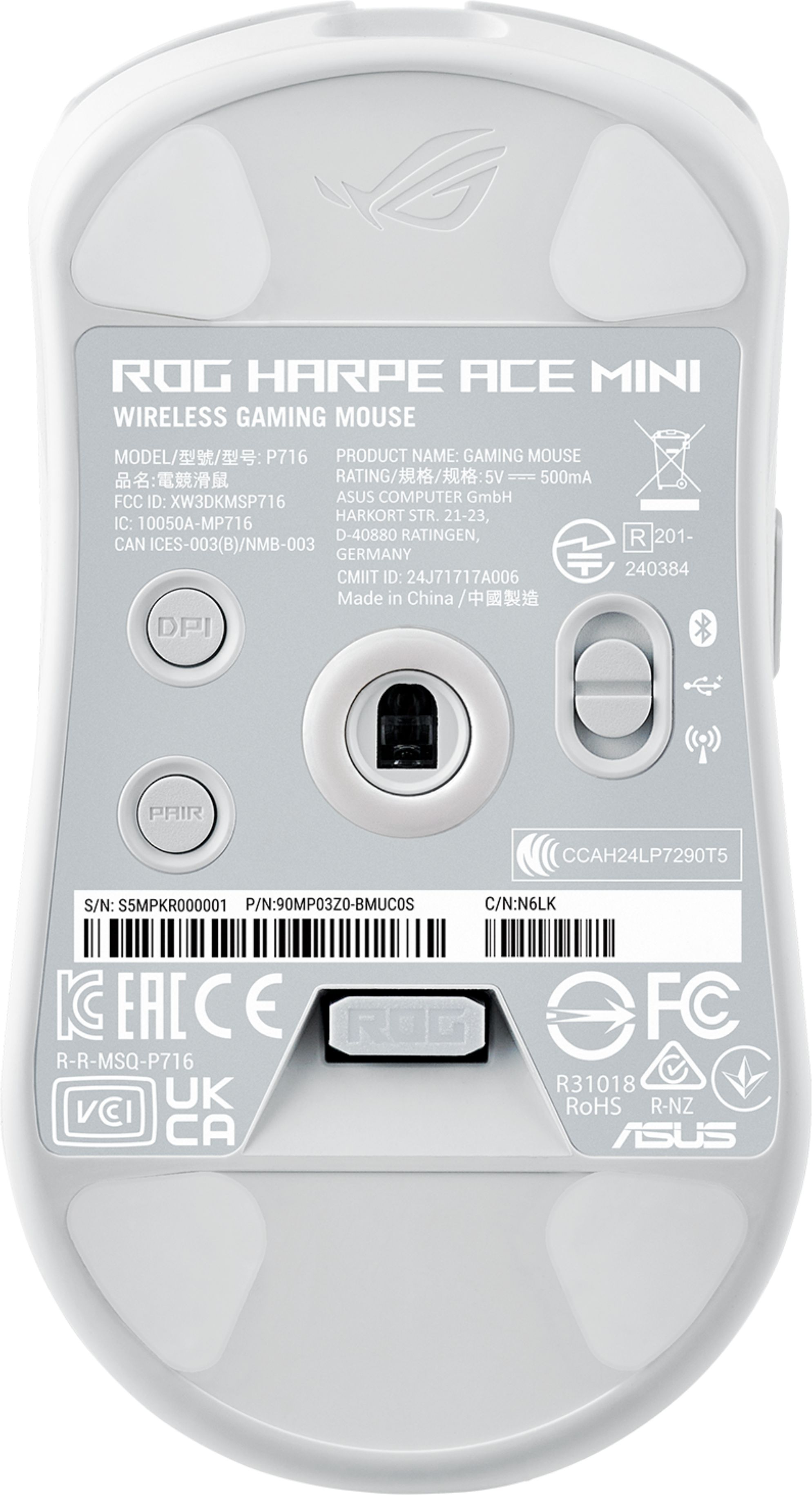 Ігрова миша ASUS ROG Harpe Ace Mini White (90MP03Z0-BMUA10)фото8