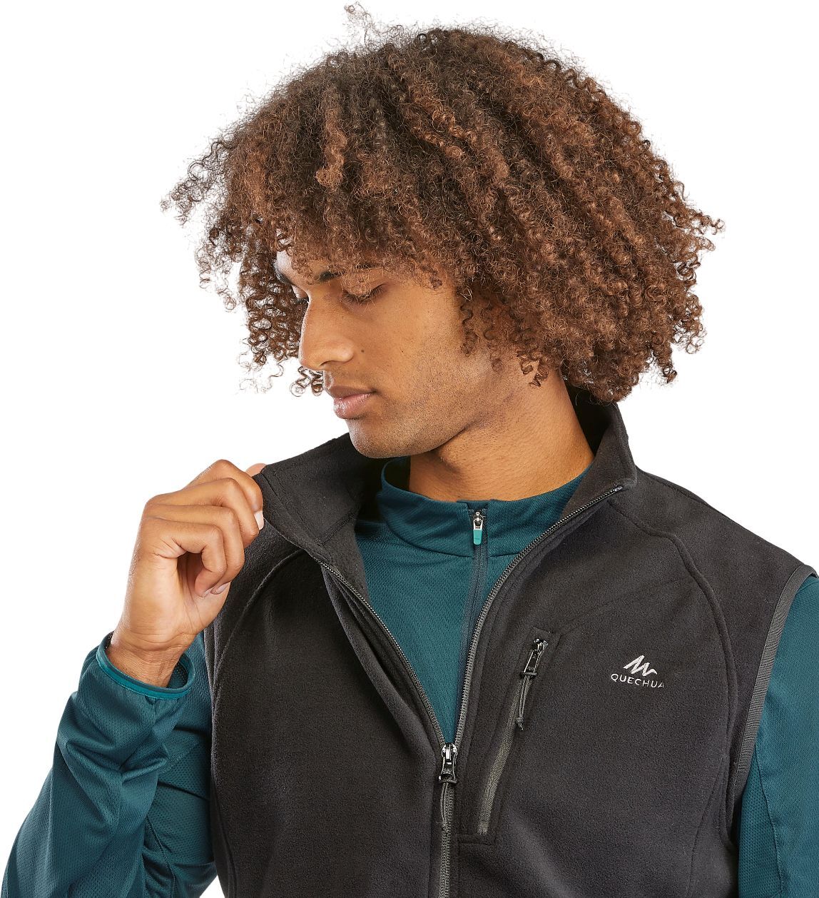 Жилет флисовый мужской для горного туризма Quechua MH120 8189216 S черный фото 4