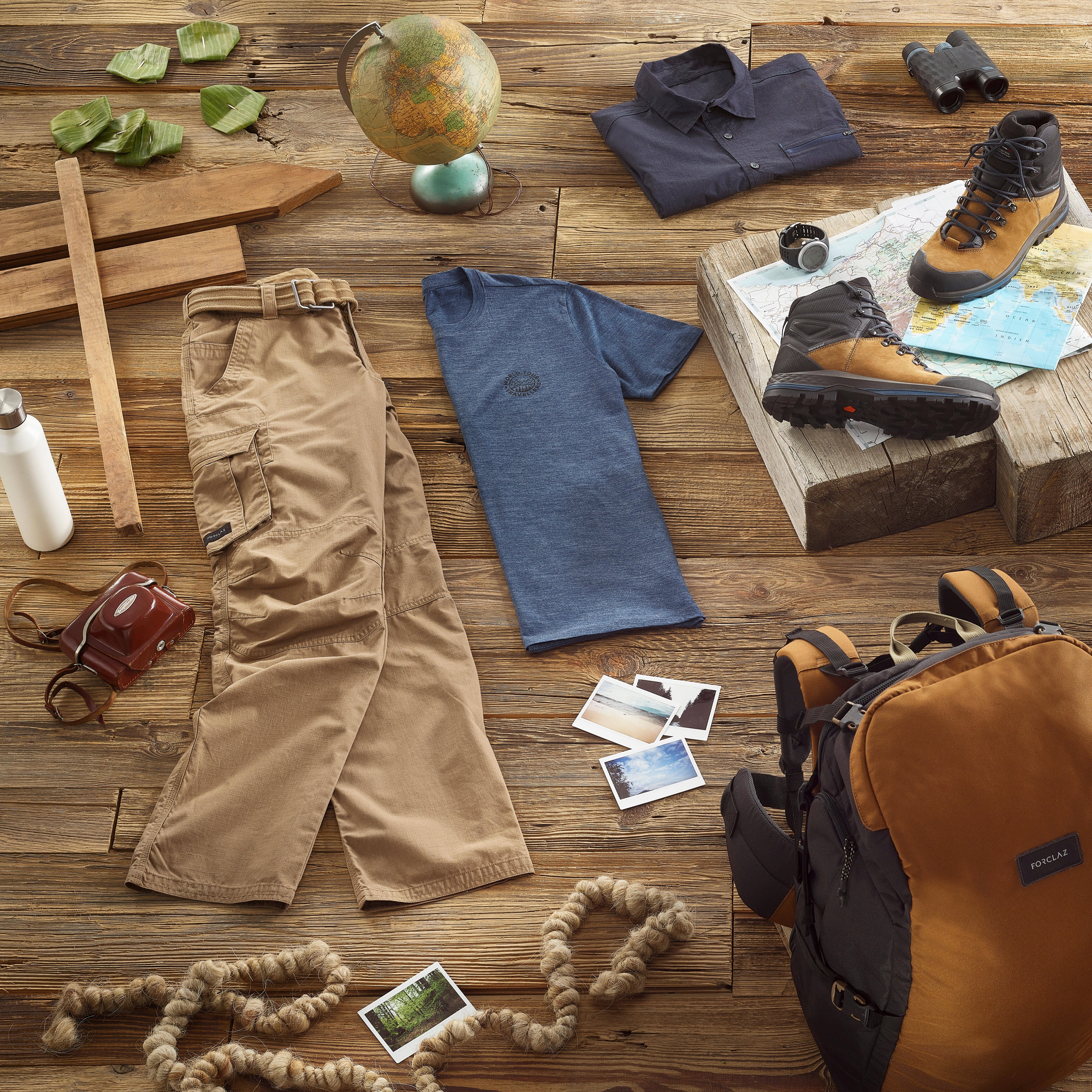 Штаны мужские для трекинга Forclaz Travel100 8579849 38 коричневые фото 15