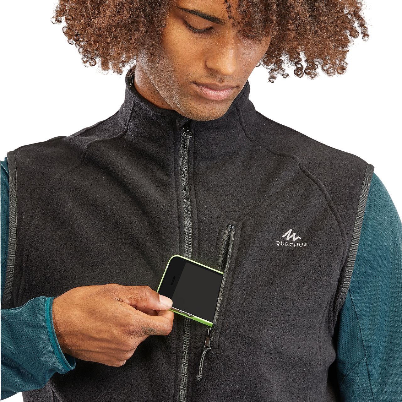 Жилет чоловічий флісовий для гірського туризму Quechua MH120 8189216 3XL чорнийфото