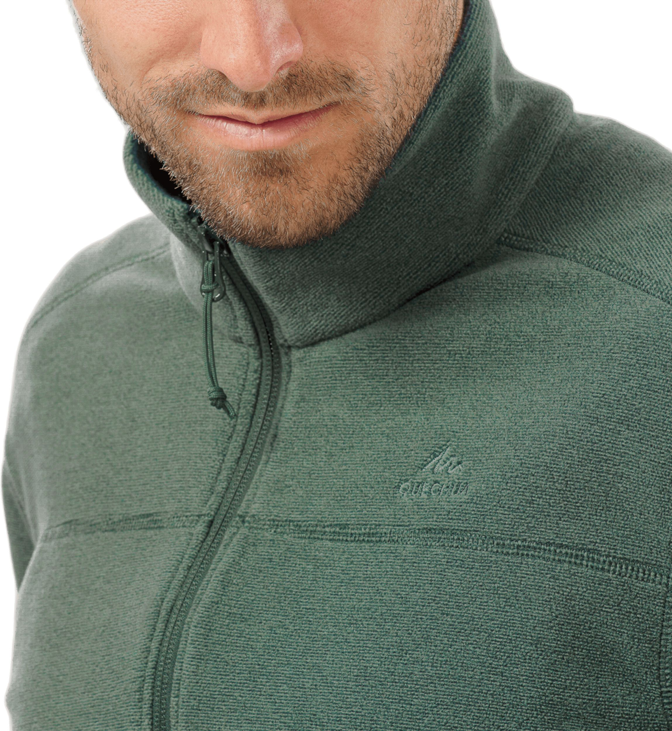 Флисовая кофта мужская для туризма Quechua MH120 8749613 S зеленая фото 