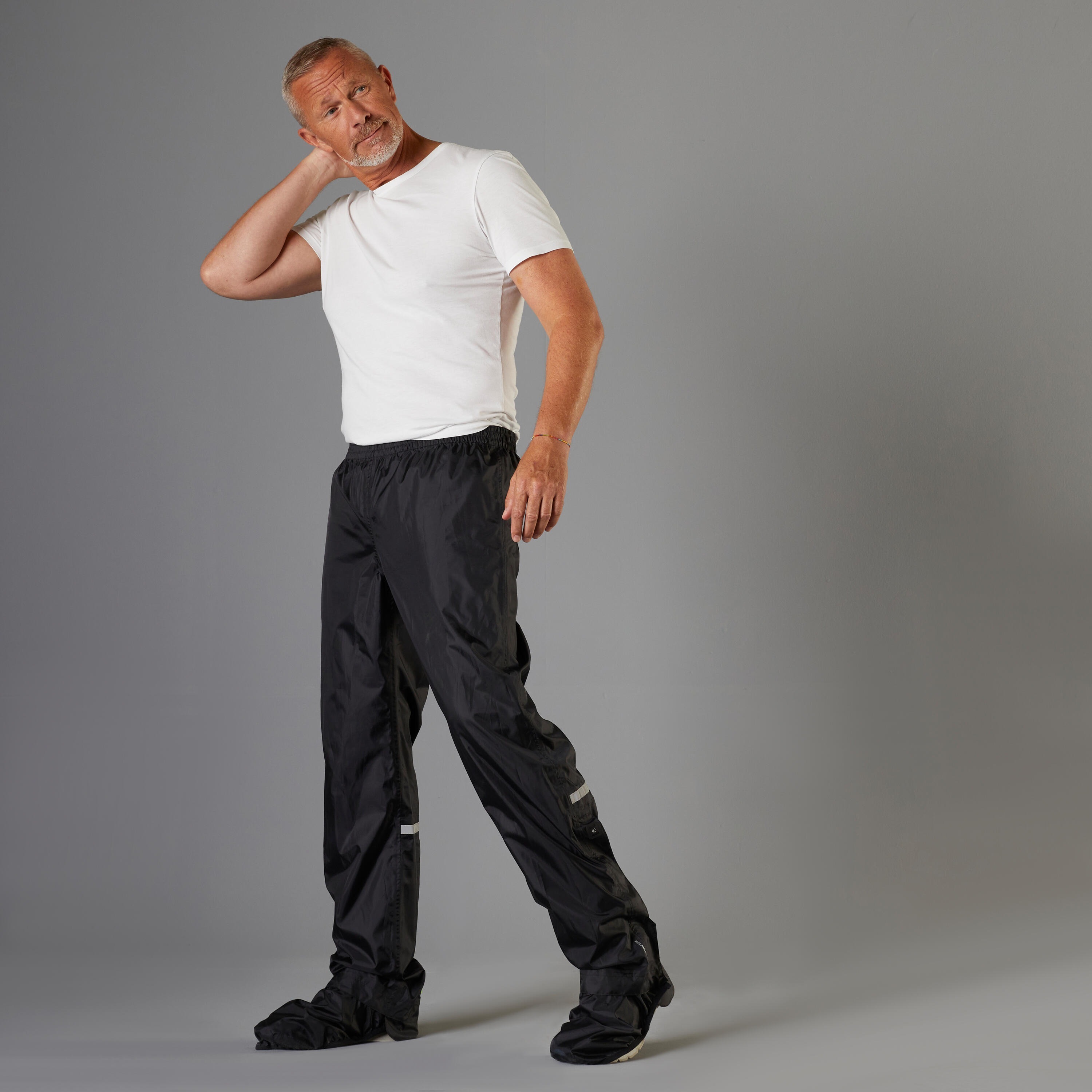 Штаны для велоспорта Btwin 100 для захисту від дощу 8402040 S черные фото 9