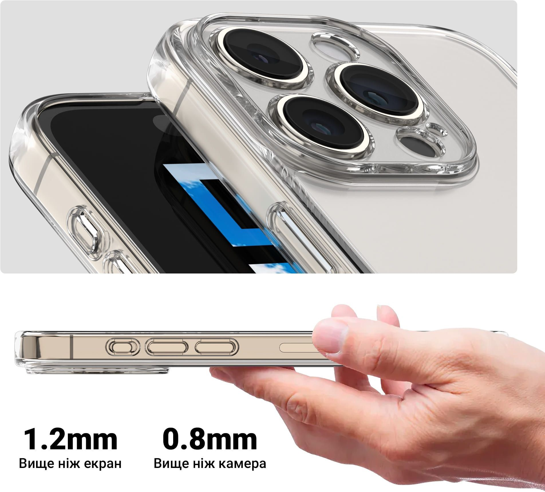 Чехол ArmorStandart Air для Apple iPhone 16 Pro Max Camera cover Clear (ARM78491) фото 4