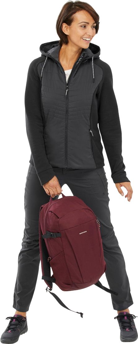 Кофта женская для туризма Quechua NH500 Hybrid 8664870 M черная фото 7