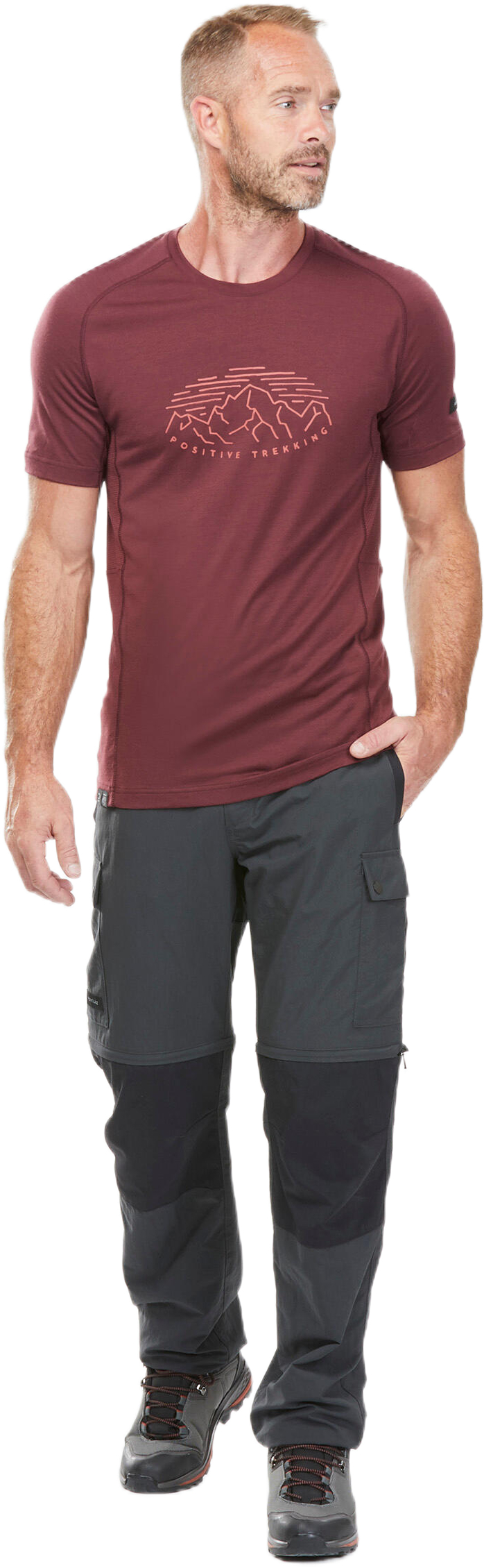 Штаны мужские для трекинга Forclaz MT100 модульные 8666242 S серые фото 