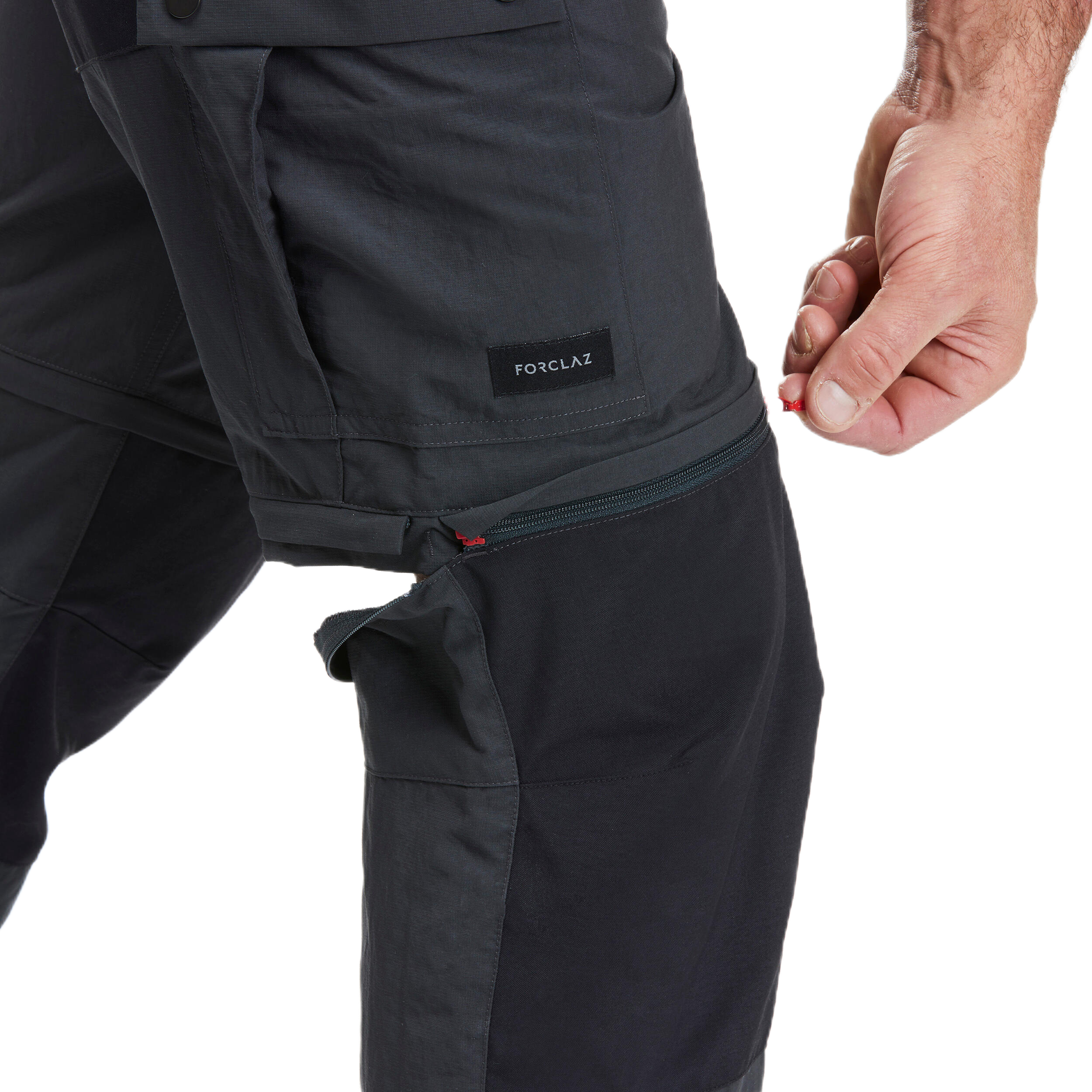 Штаны мужские для трекинга Forclaz MT100 модульные 8666242 S серые фото 