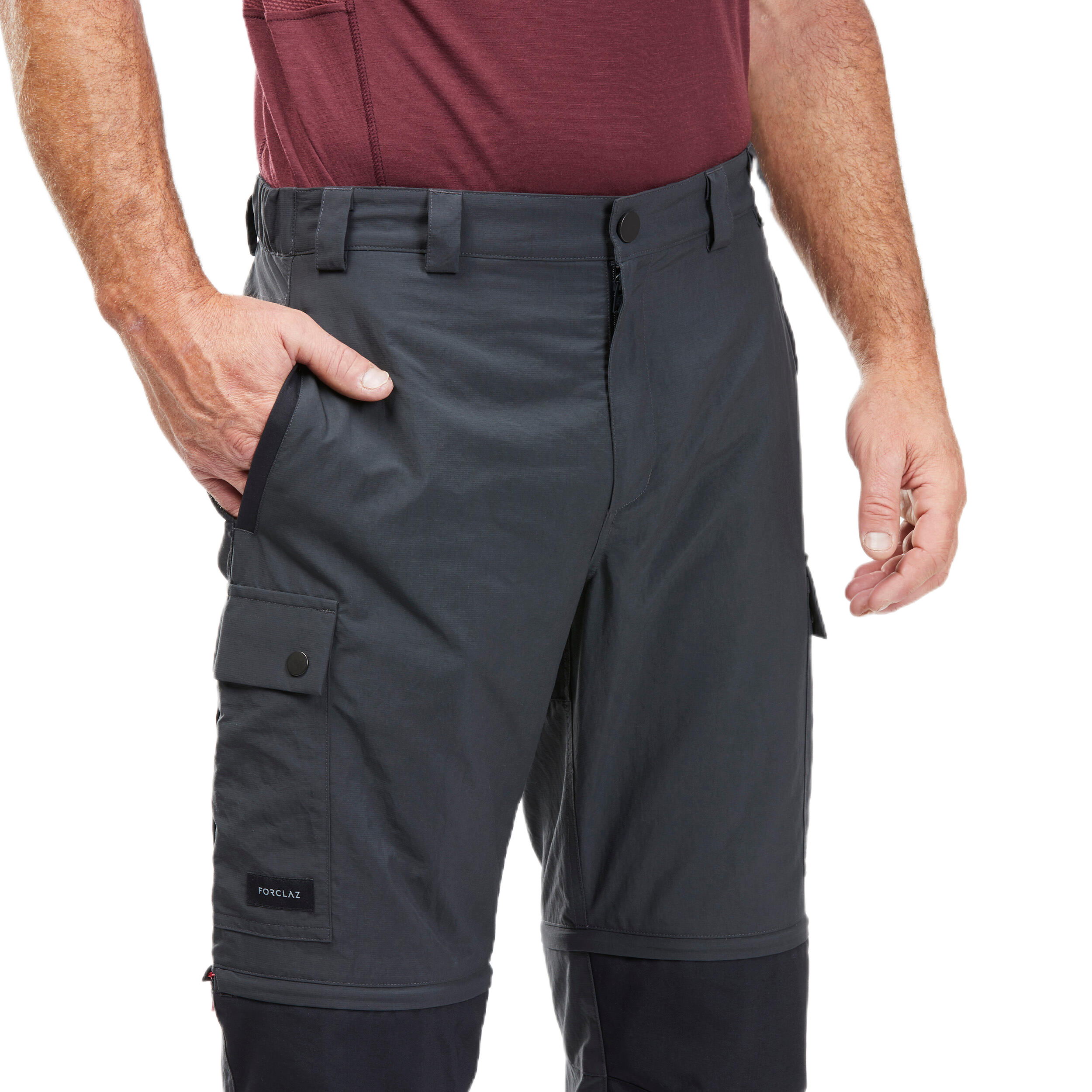 Штаны мужские для трекинга Forclaz MT100 модульные 8666242 XL серые фото 
