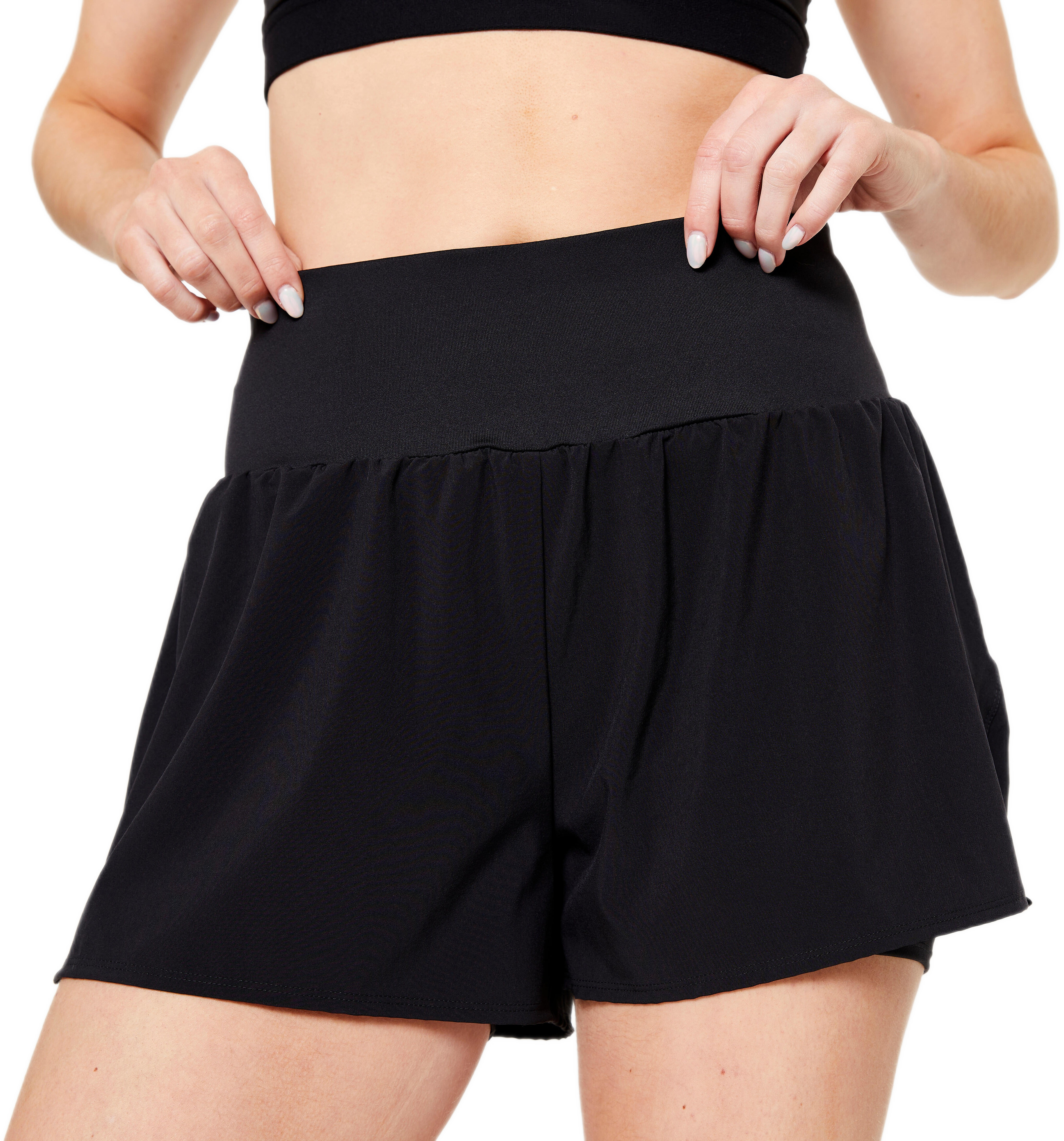 Шорти жіночі для фітнесу Domyos 2 в 1 8733482 2XS чорніфото