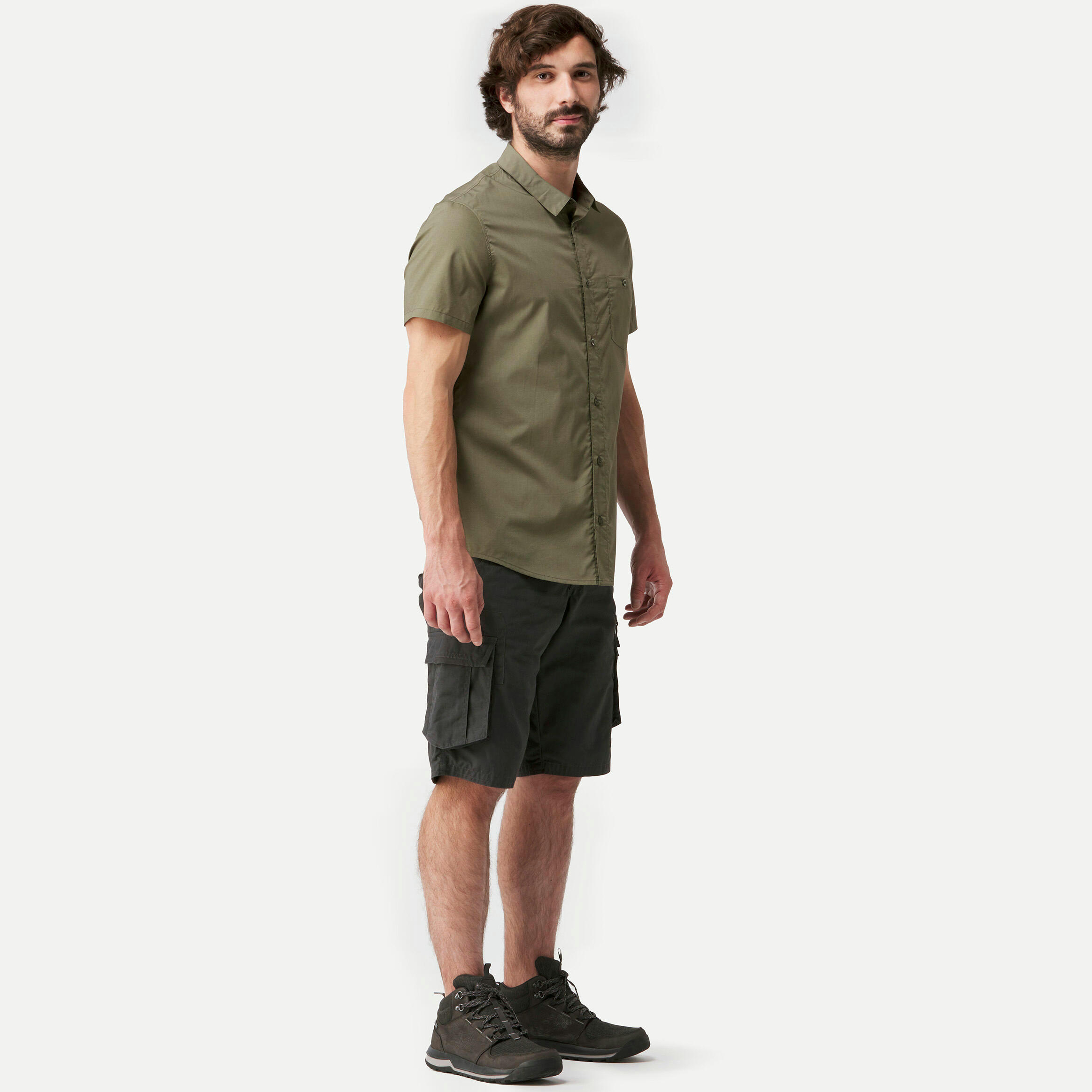 Рубашка мужская для туризма Forclaz Travel 100 8733637 S коричневая фото 4