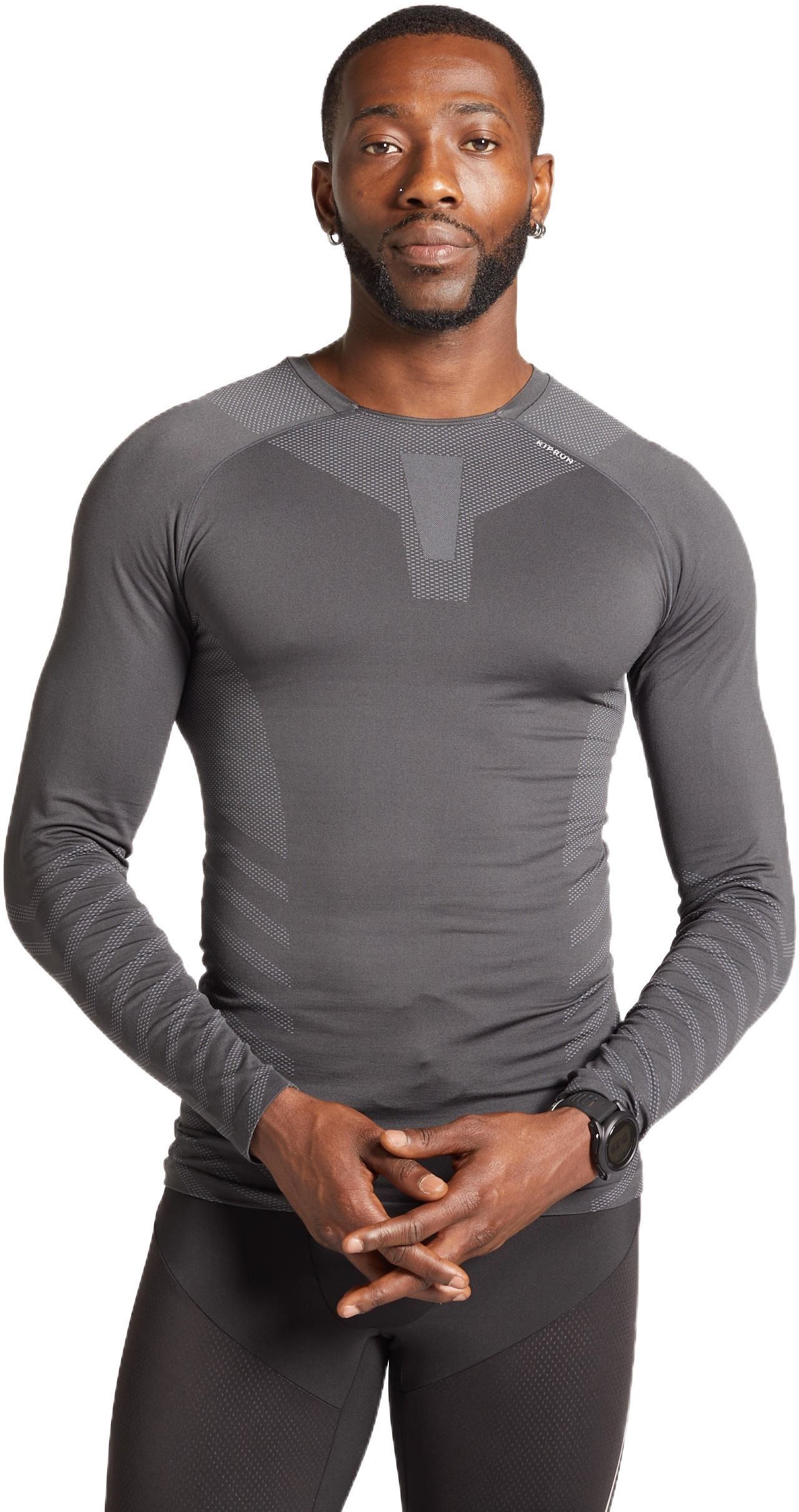 Лонгслів чоловічий для бігу Kiprun Skincare 8588361 2XL сірийфото2