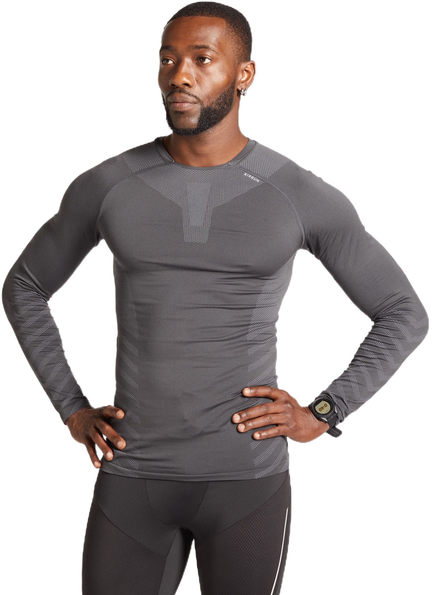 Лонгслів чоловічий для бігу Kiprun Skincare 8588361 2XL сірийфото3
