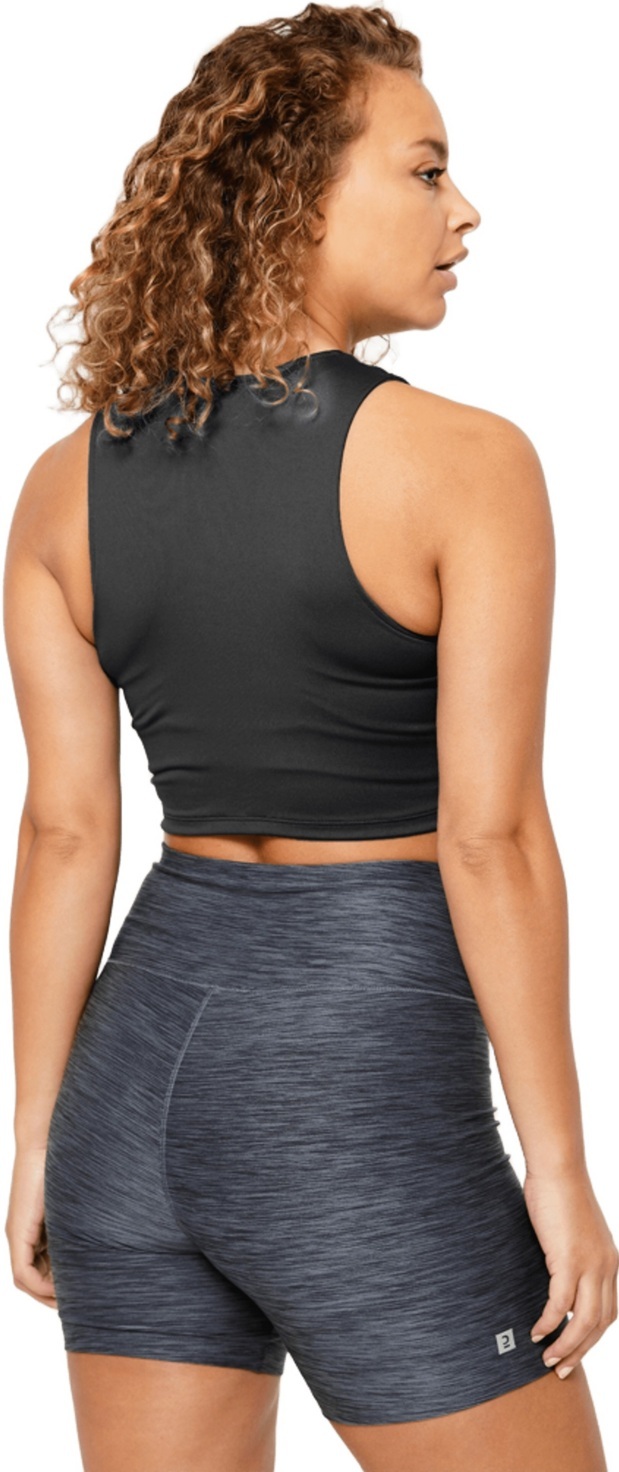 Кроп-топ женский для фитнеса Domyos FTA 120 8797872 XL черный фото 2