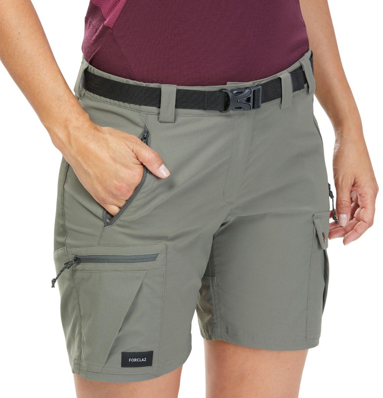 Шорты женские для горного трекинга Forclaz MT500 8605940 38 зеленые фото 4