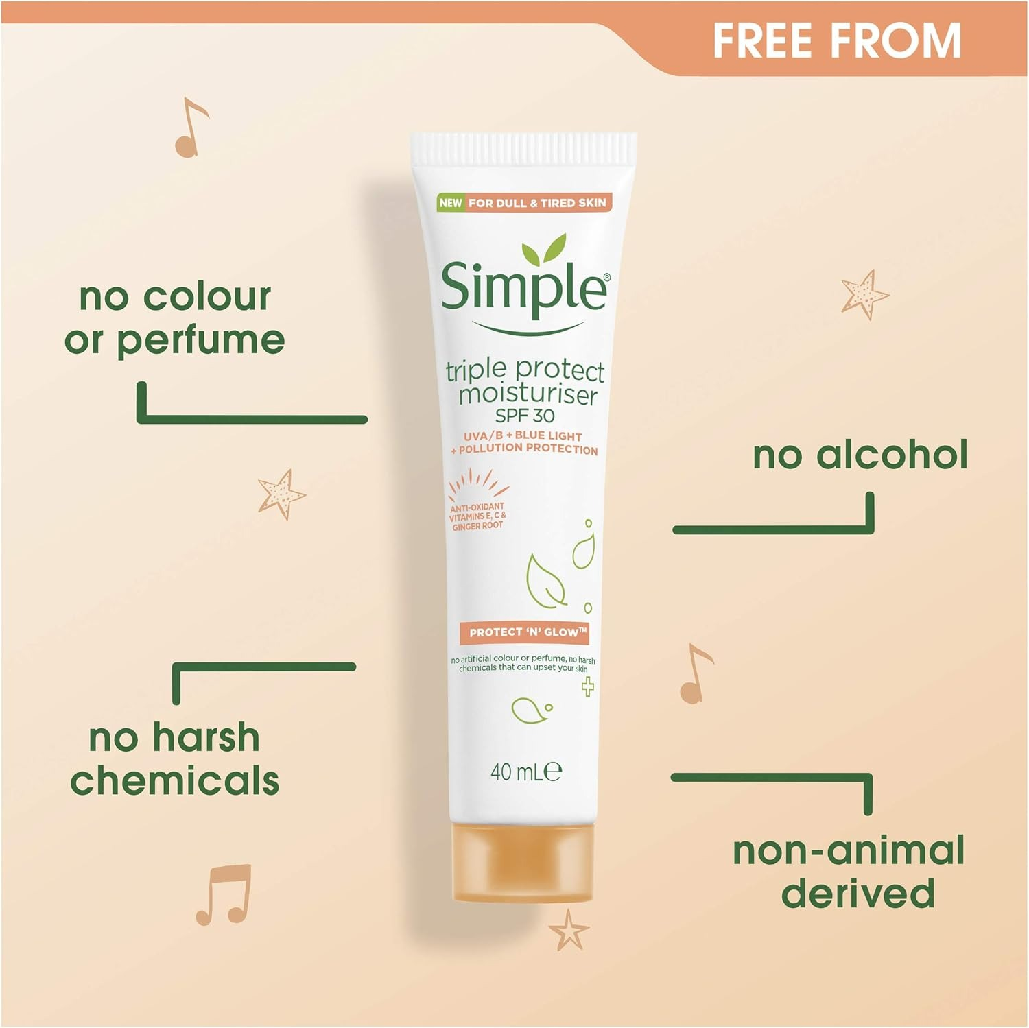 Крем для лица Simple Protect & Glow тройная защита с SPF 30 40 мл фото 5