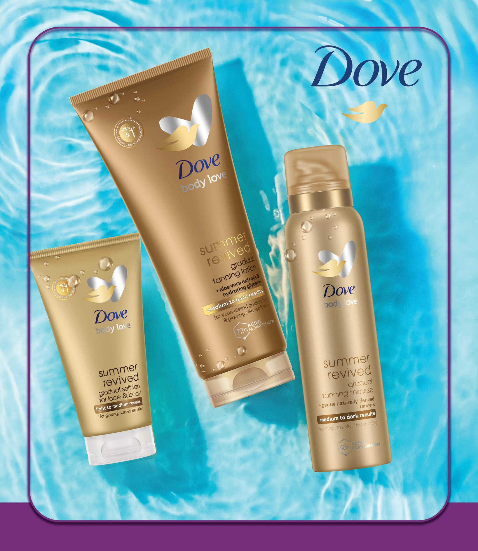 Мусс-автозагар для тела Dove Summer Revived от светлого до среднего 200 мл фото 5