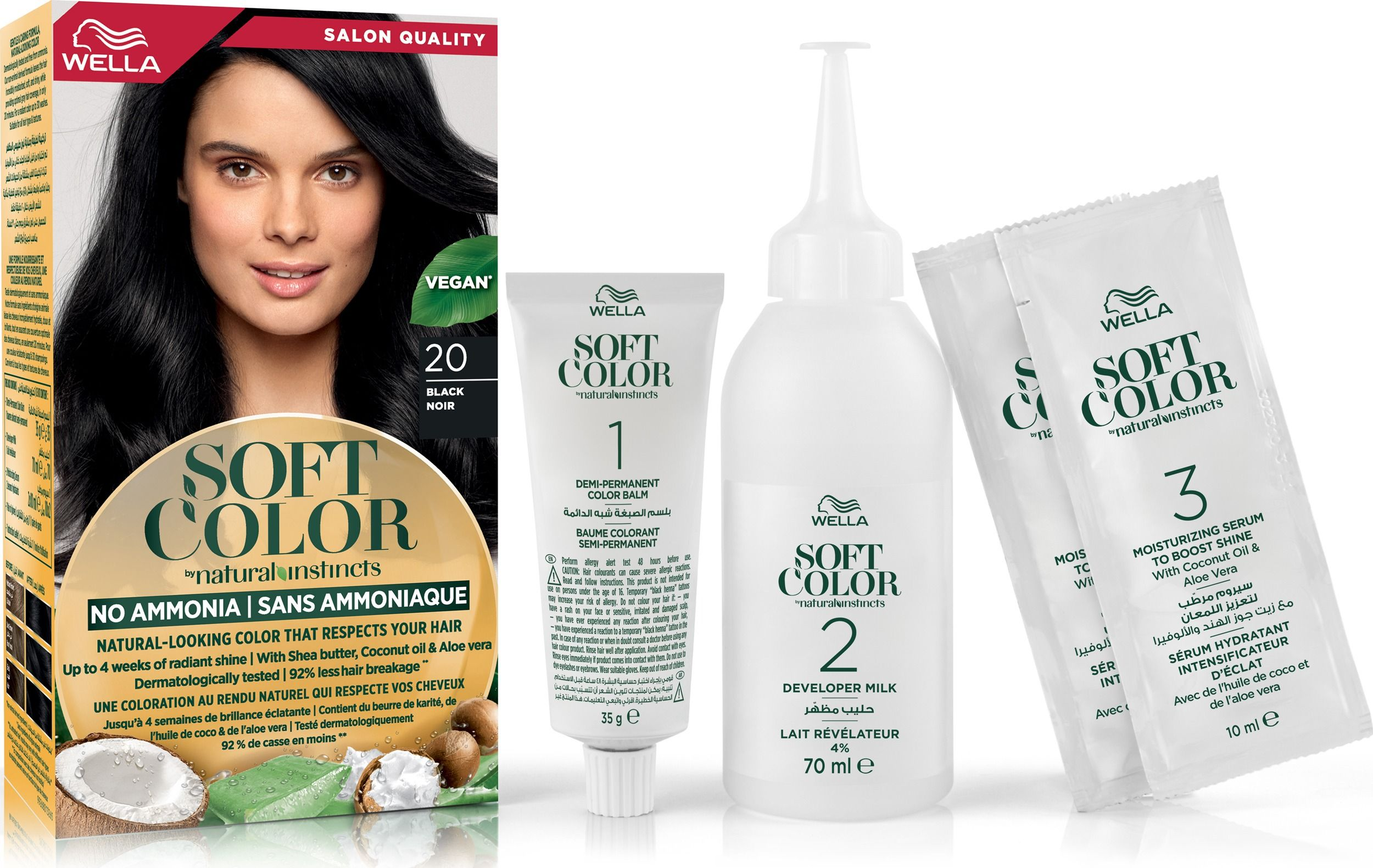Краска для волос Wella Soft Color без аммиака 20 Черный фото 
