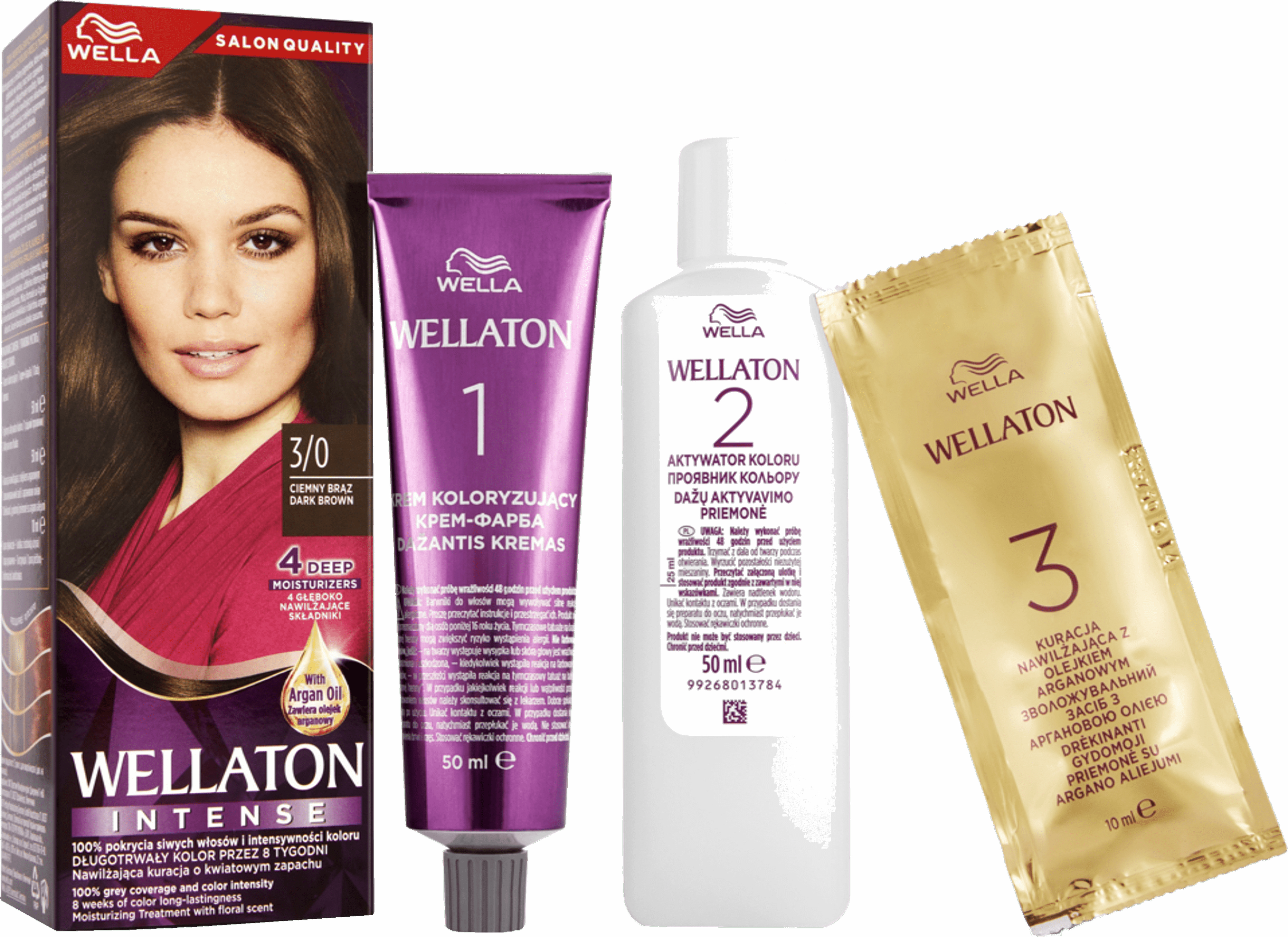 Краска для волос Wella Wellaton Intense 3/0 Темный шатен фото 2