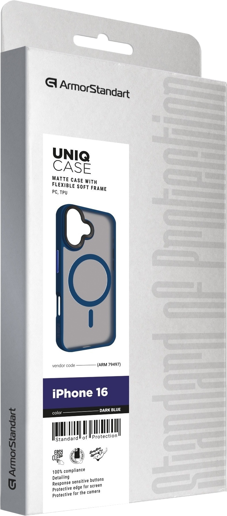 Чехол ArmorStandart Uniq MagSafe для Apple iPhone 16 Dark Blue (ARM79497) фото 3