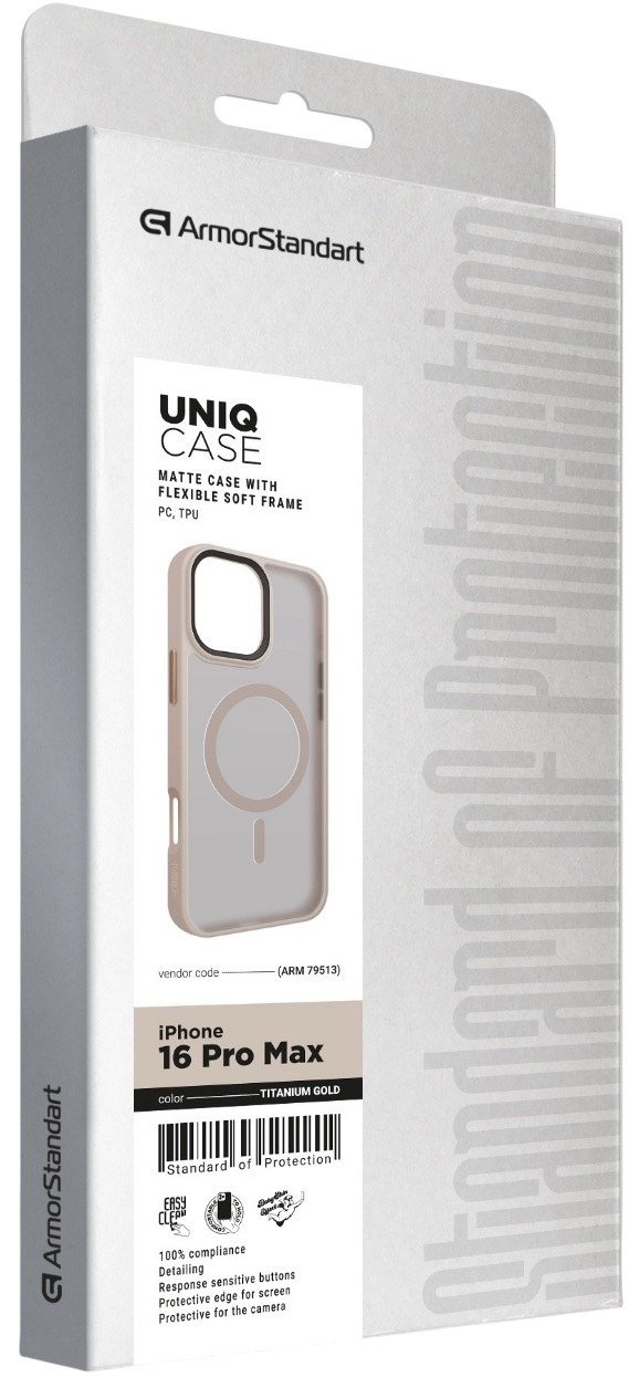 Чехол ArmorStandart Uniq MagSafe для Apple iPhone 16 Pro Max Titanium Gold (ARM79513) фото