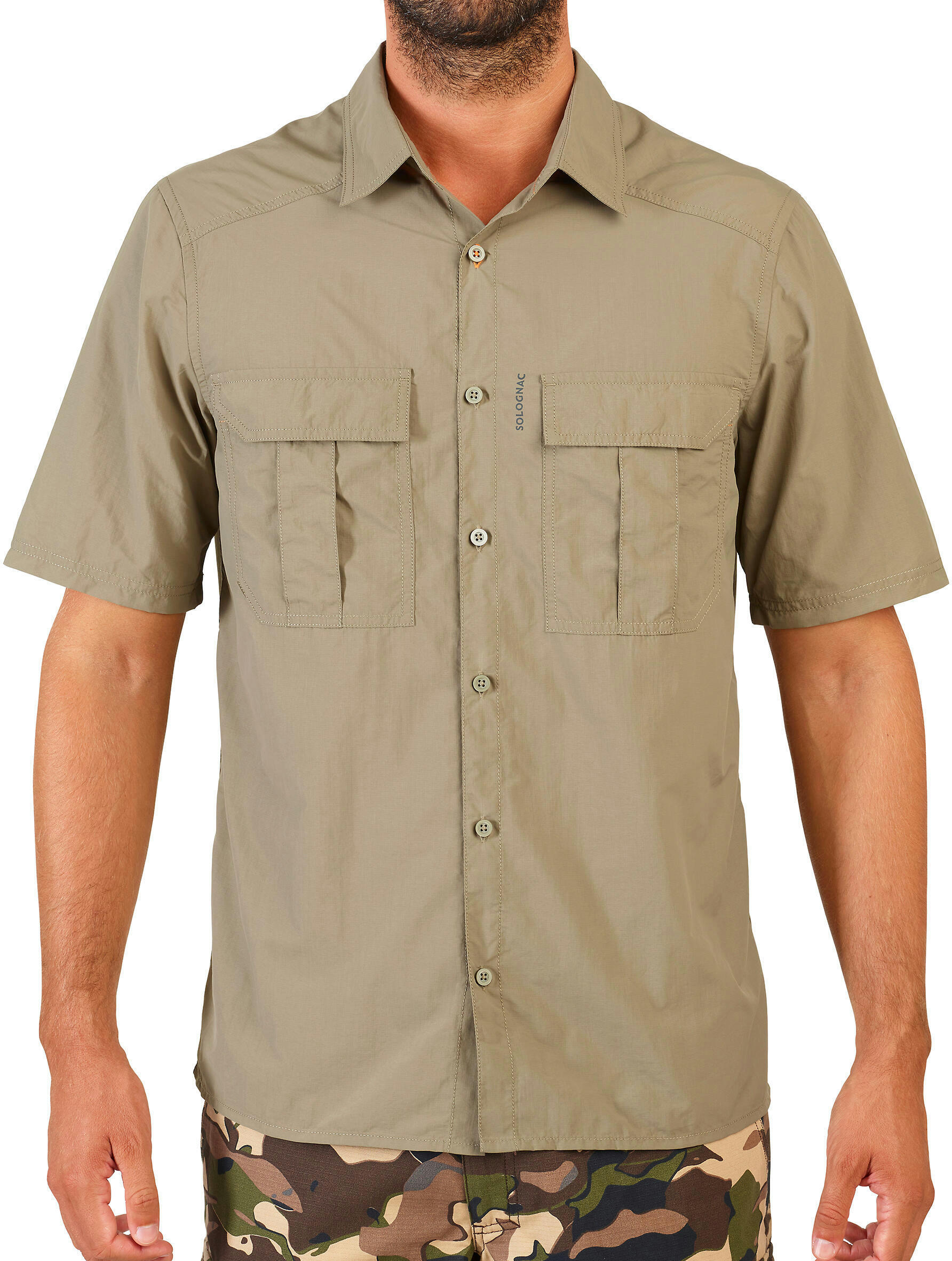 Рубашка мужская для охоты Solognac SG100 8600153 2XL зеленая фото 2
