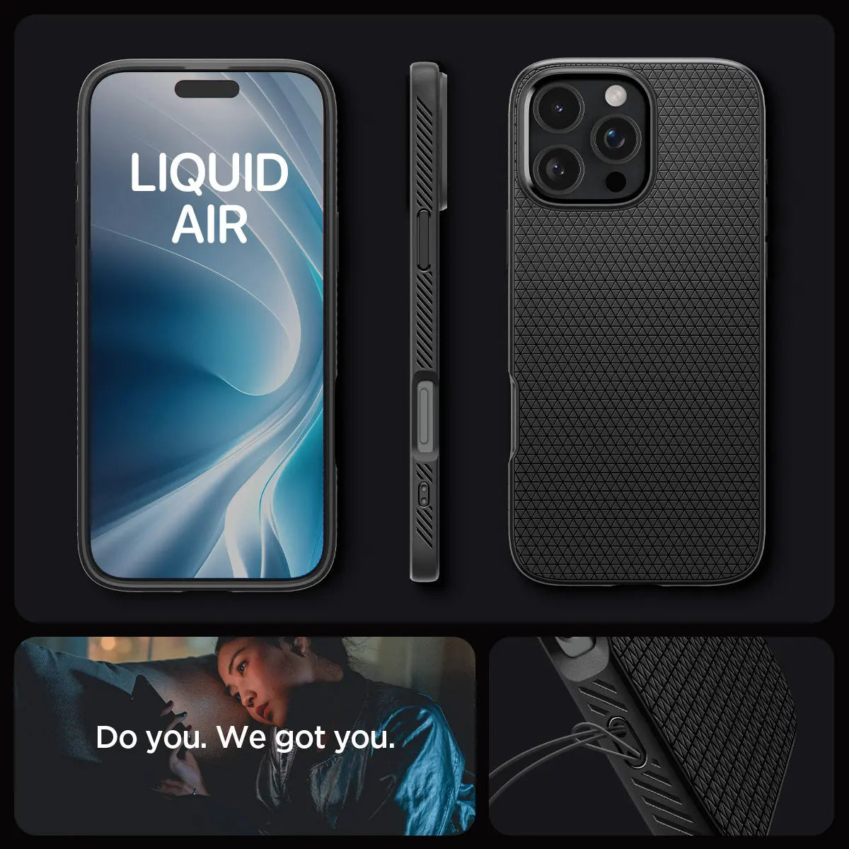 Чохол Spigen для Apple iPhone 16 Pro Max, Liquid Air, Matte Black (ACS07988)фото20