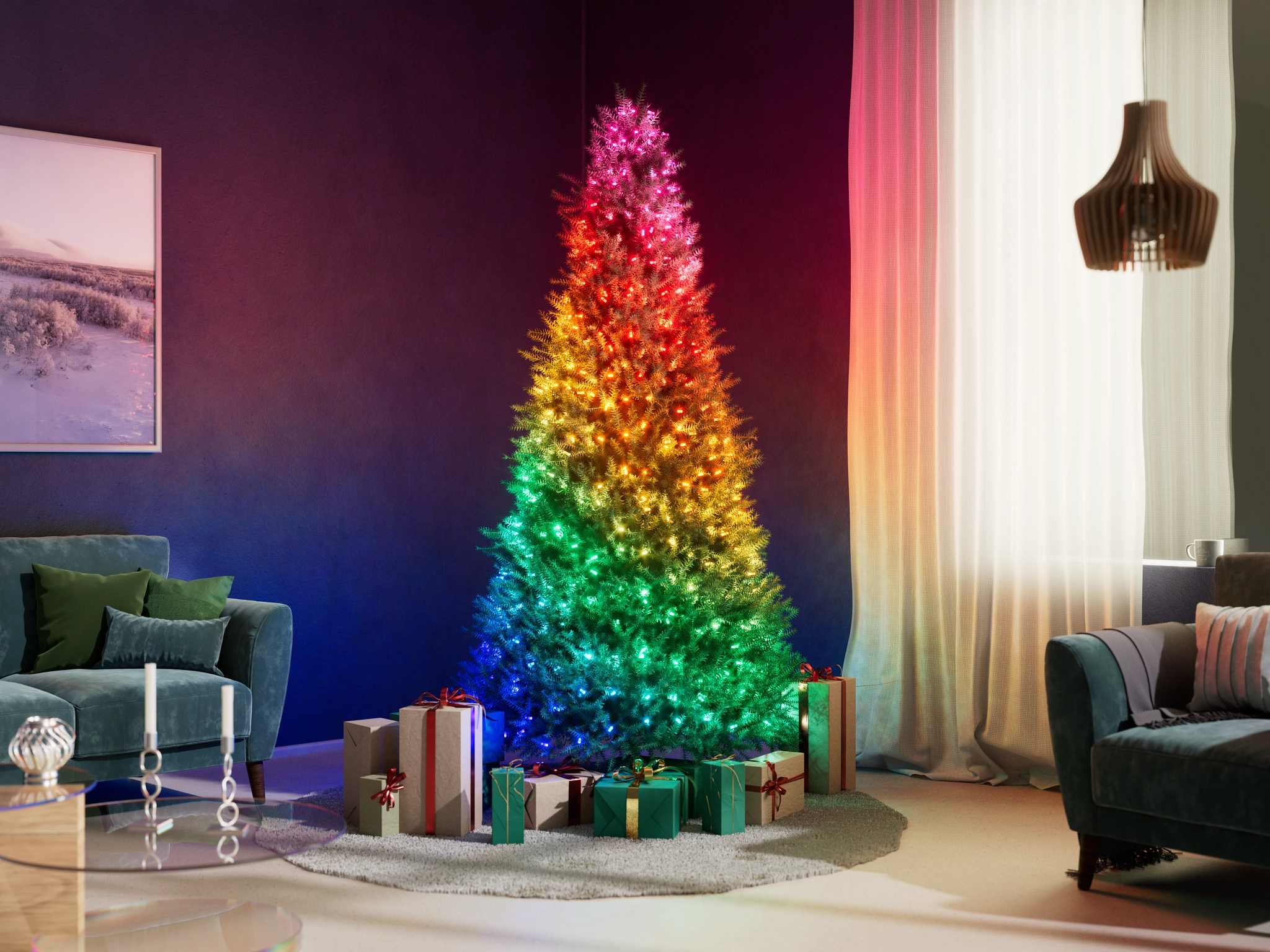 Smart LED Гирлянда Twinkly Strings USB 200 Candle-shaped RGB LEDs, Clear Wire, USB-C (TWKC200RGB-T) фото 6