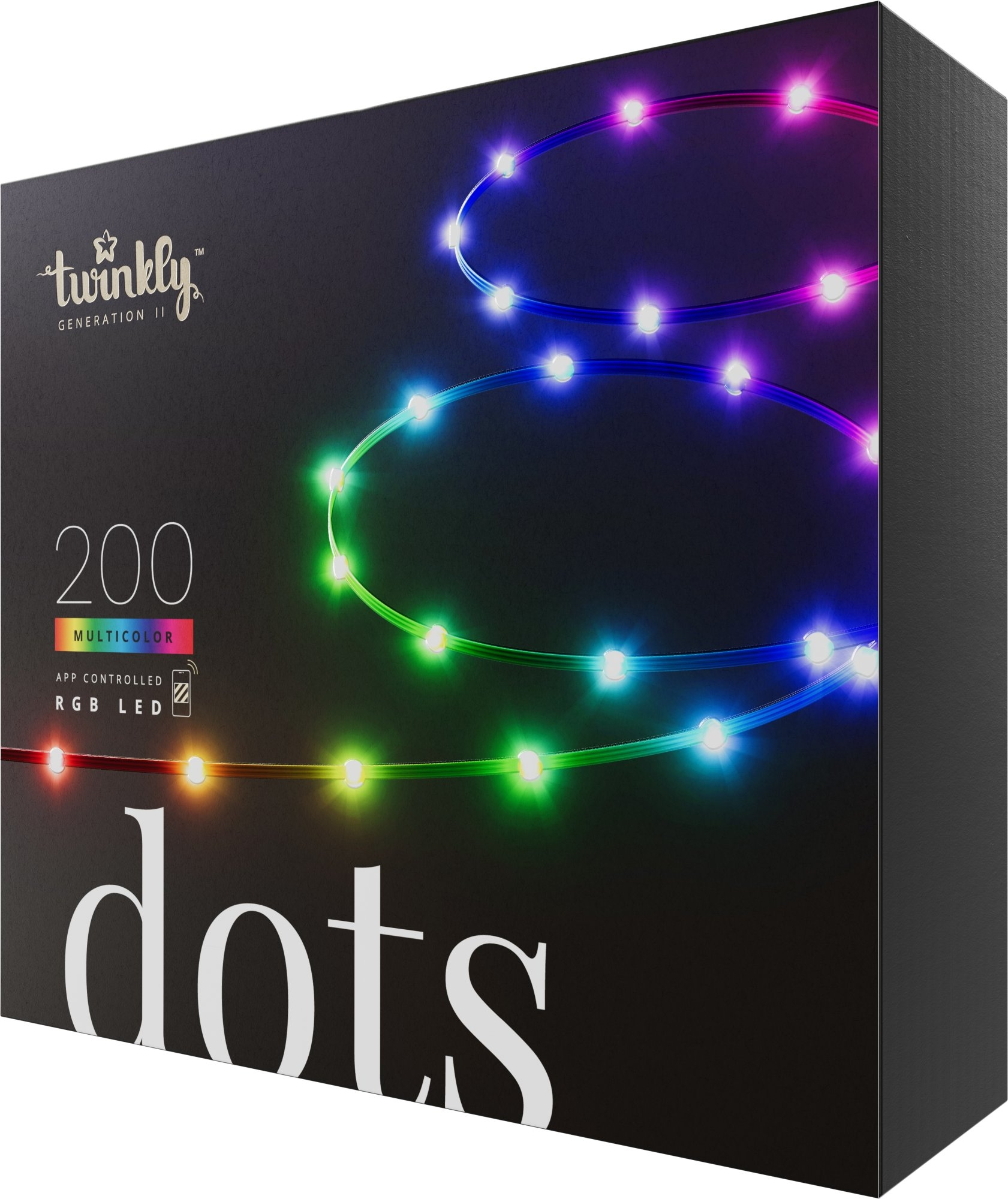 Smart LED Гірлянда Twinkly Dots 200 RGB LED Lights String, Clear Wire, Plug (TWD200STP-TEU)фото