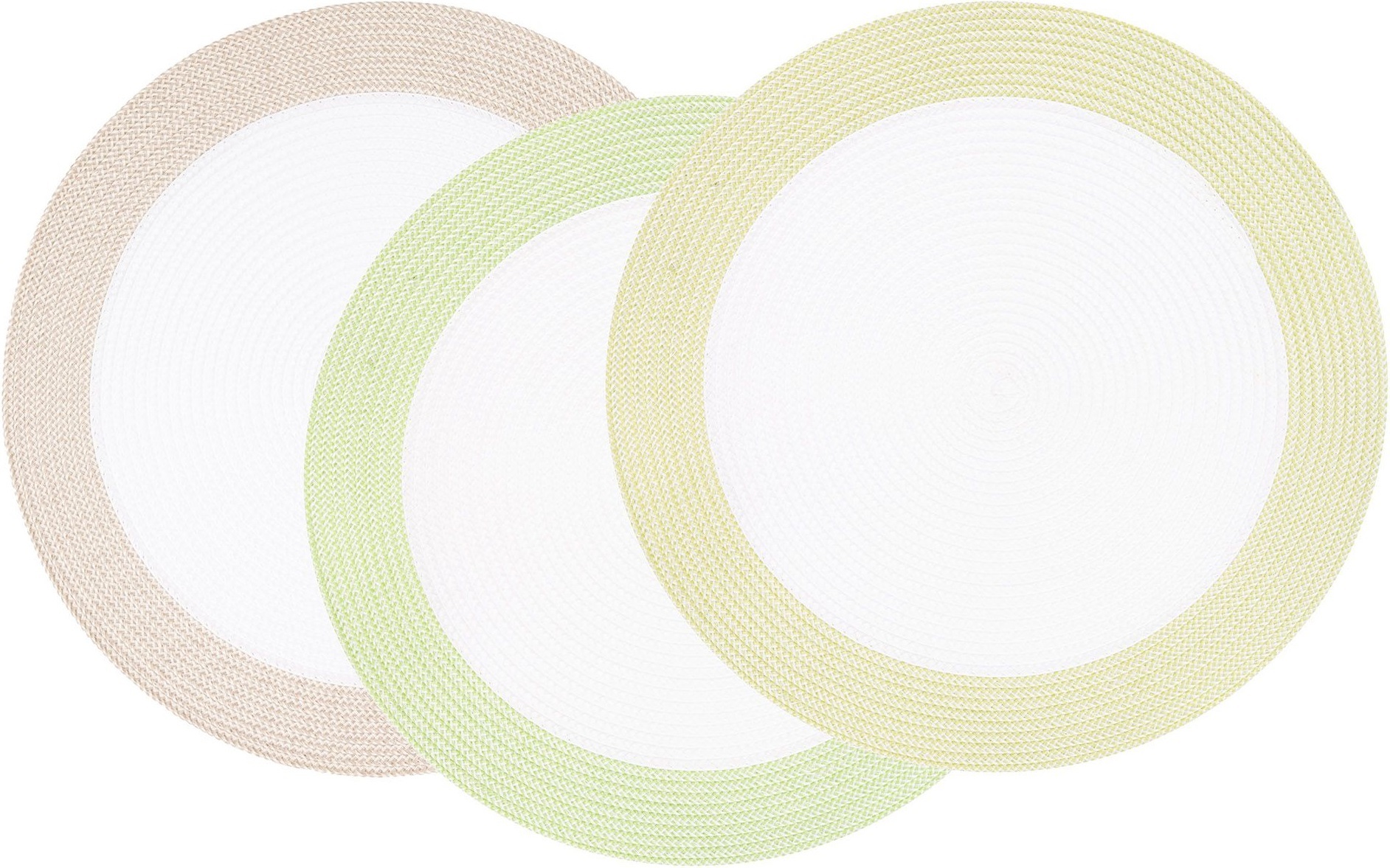 Килимок сервірувальний ARDESTO 38см, поліпропілен, кругла, біло-жовтий (AR3324GNW)фото3